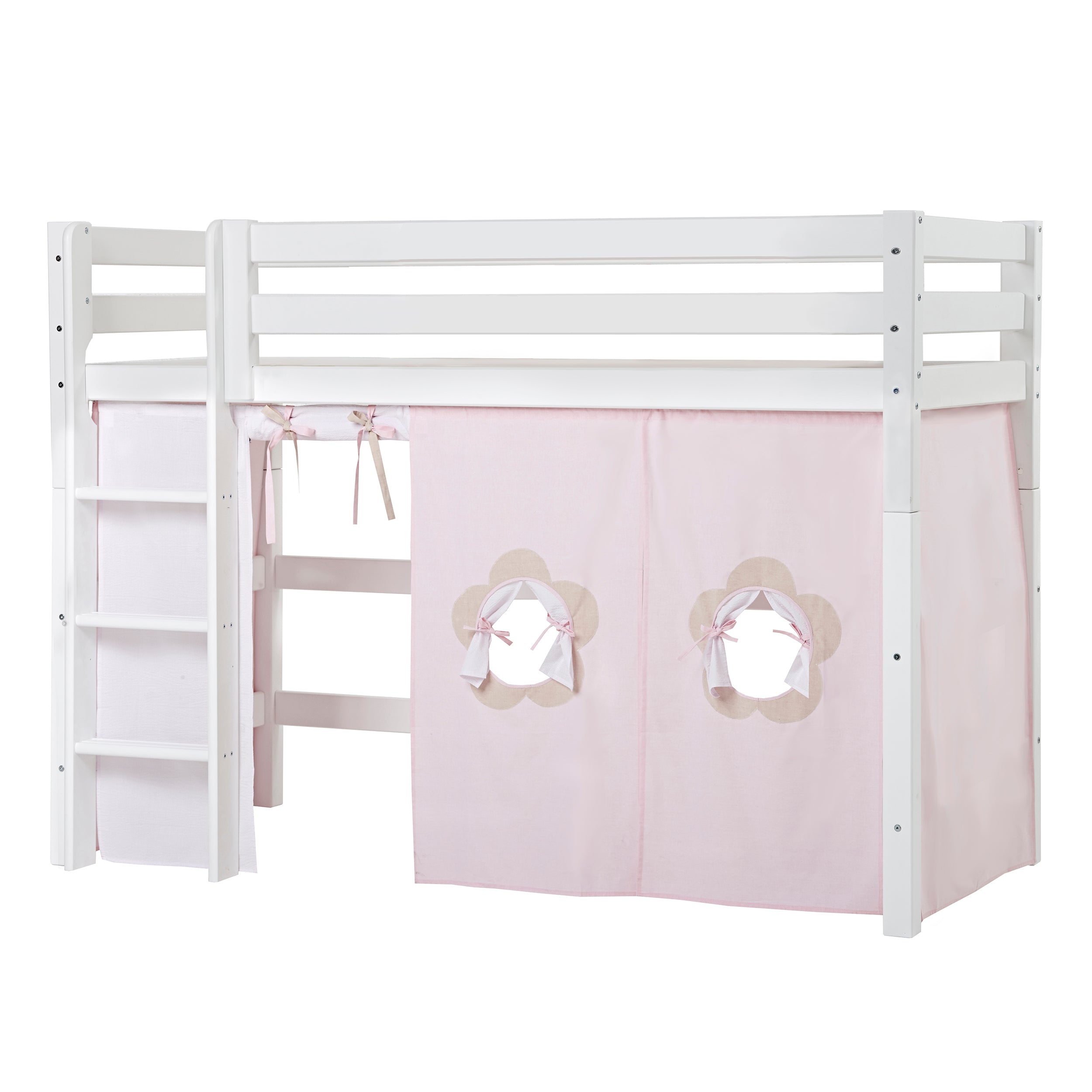 Hoppekids ECO Luxury High sleeper bed with Fairytale Flower Bed curtains