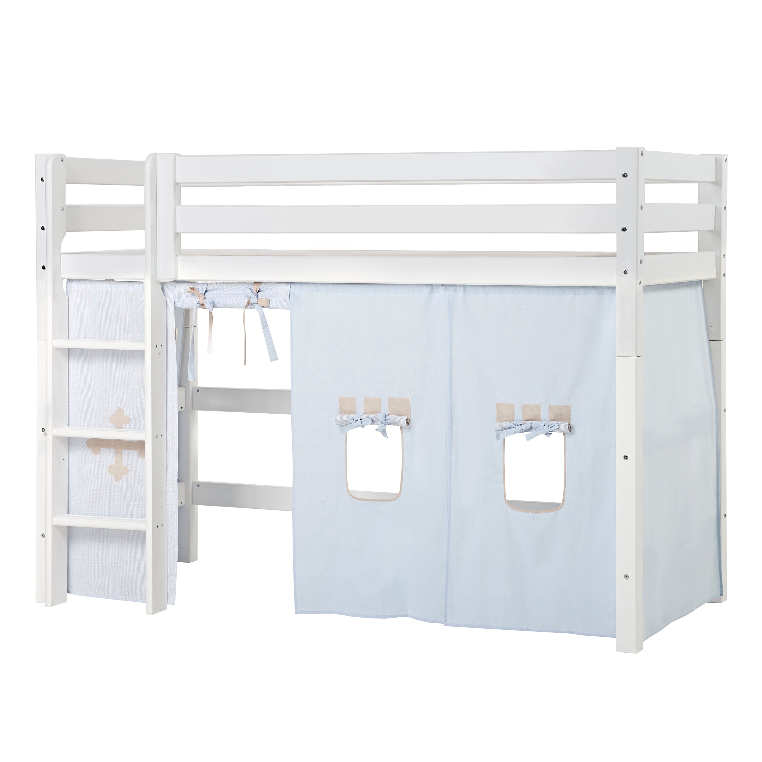 Hoppekids ECO Luxury Cama medio alta con Fairytale Knight Cortinas de cama