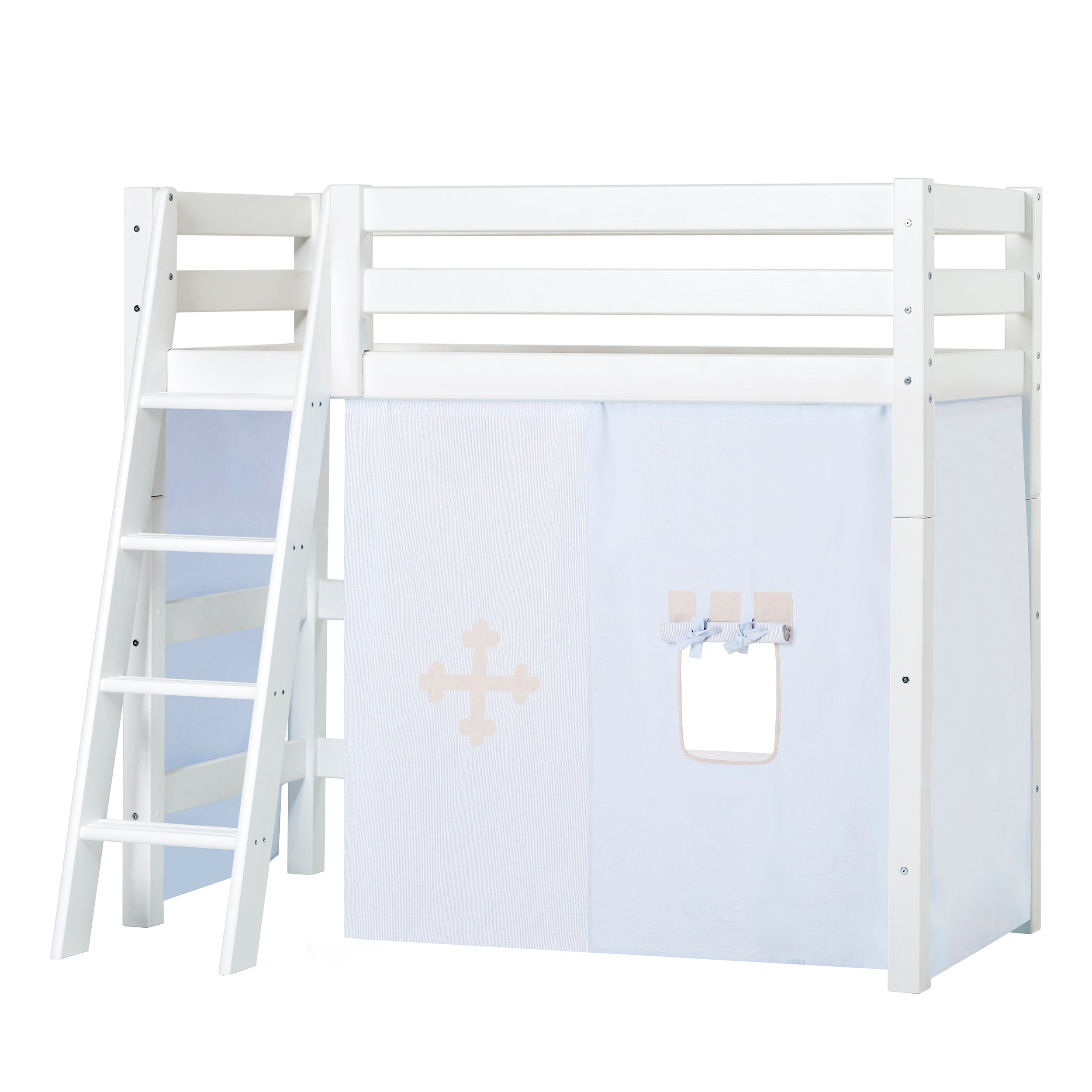 Hoppekids ECO Luxury Cama medio alta con Fairytale Knight Cortinas de cama