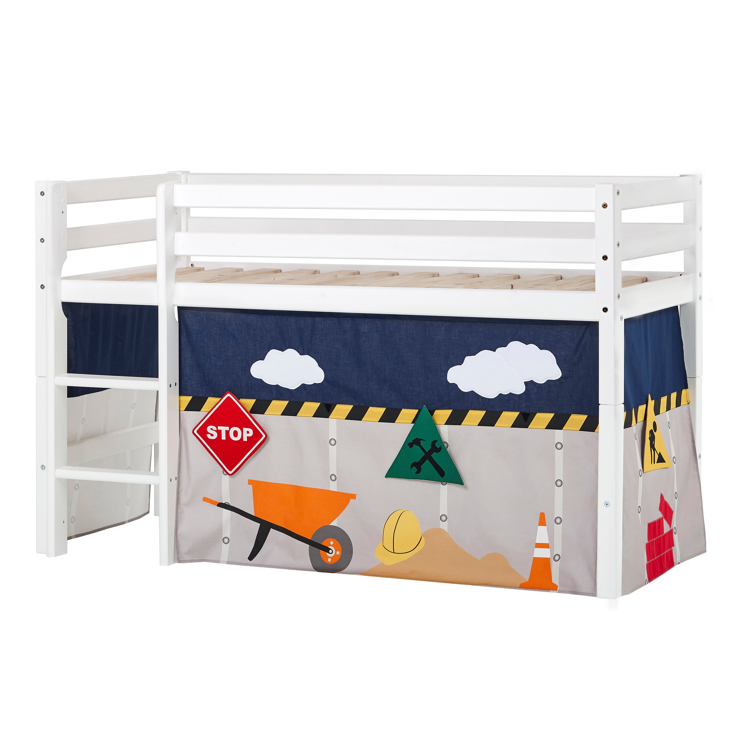 ECO Dream Halbhochbett mit Construction Bettvorhang