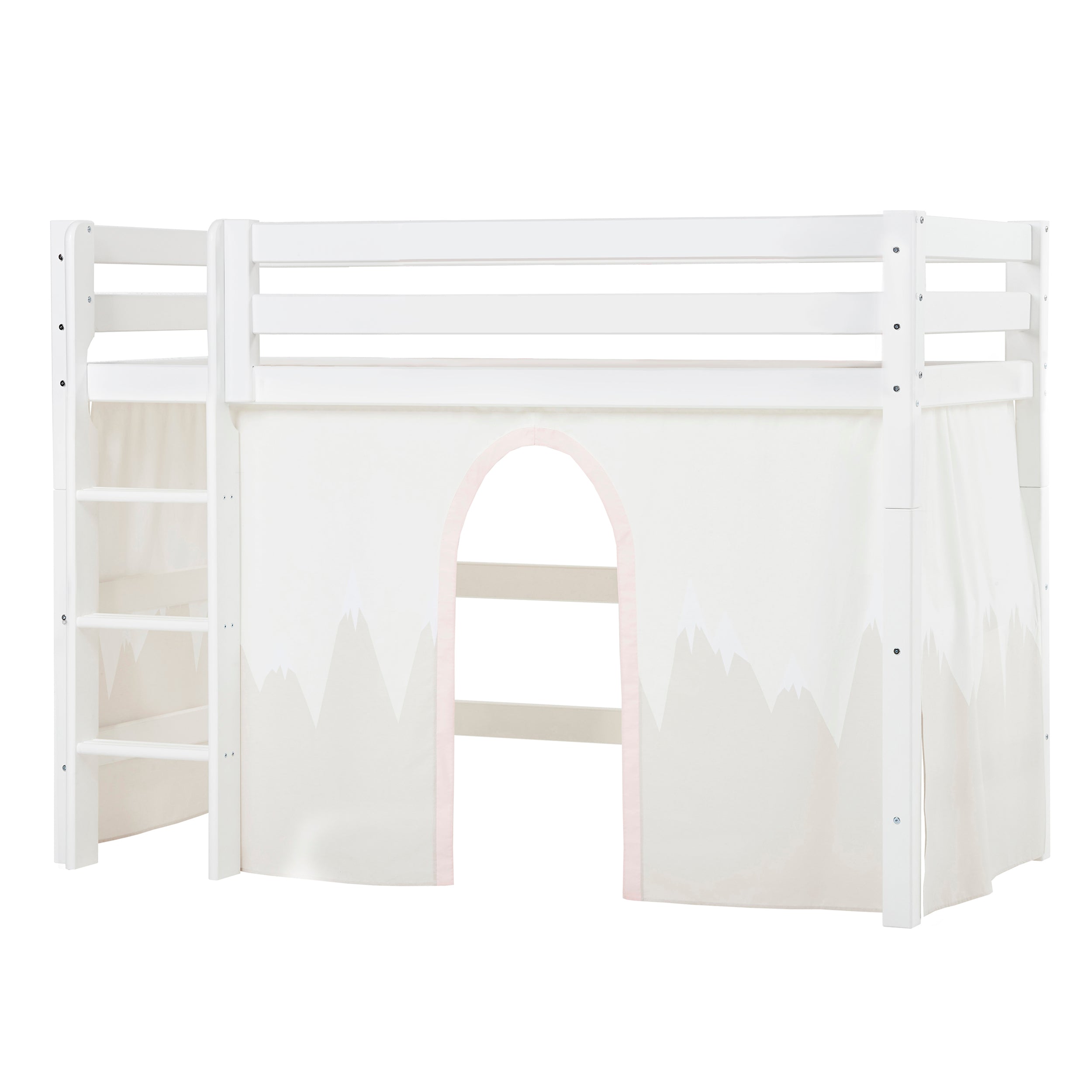 Hoppekids ECO Luxury Mellemhøj Seng med Winter Wonderland Sengeforhæng