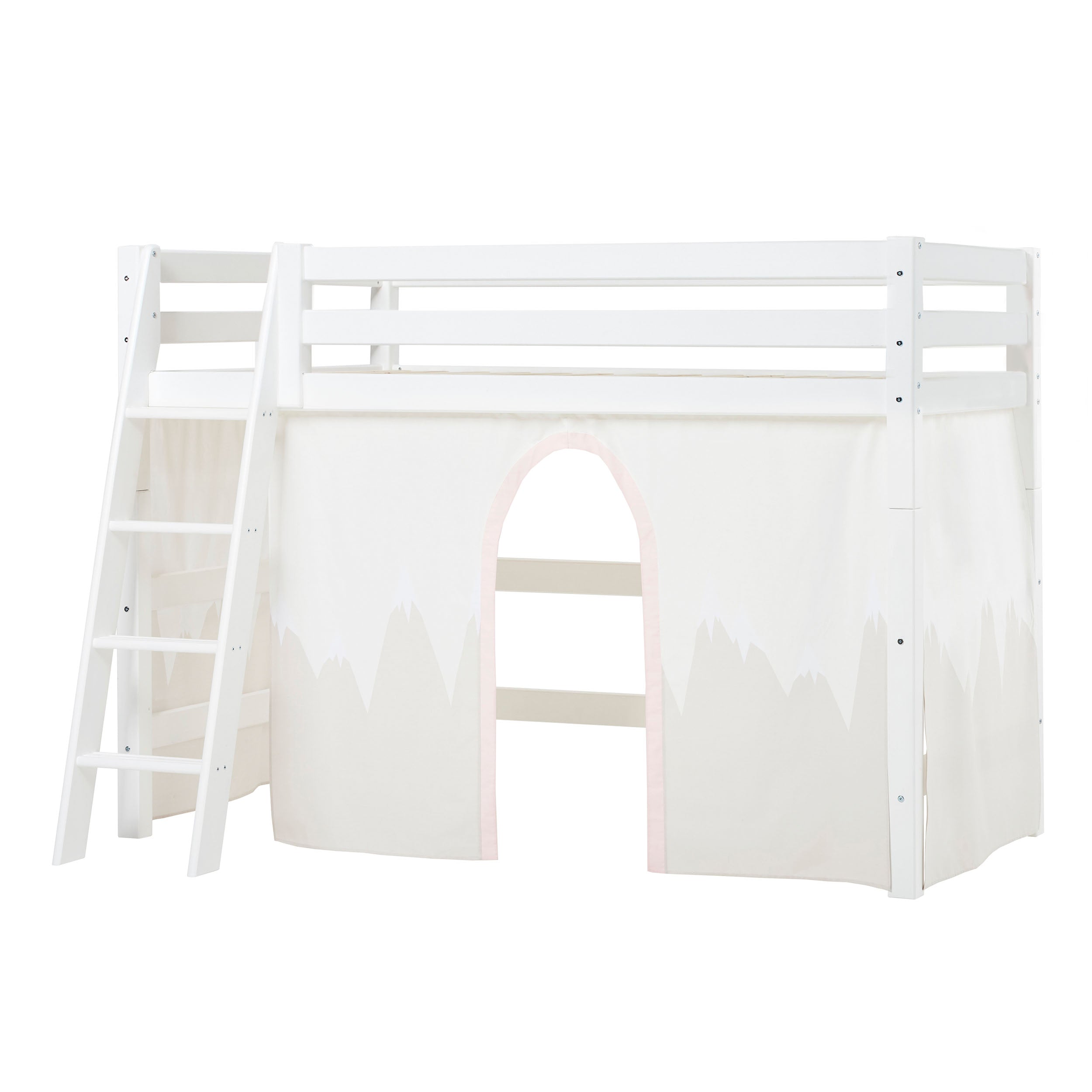 Hoppekids ECO Luxury Mellemhøj Seng med Winter Wonderland Sengeforhæng