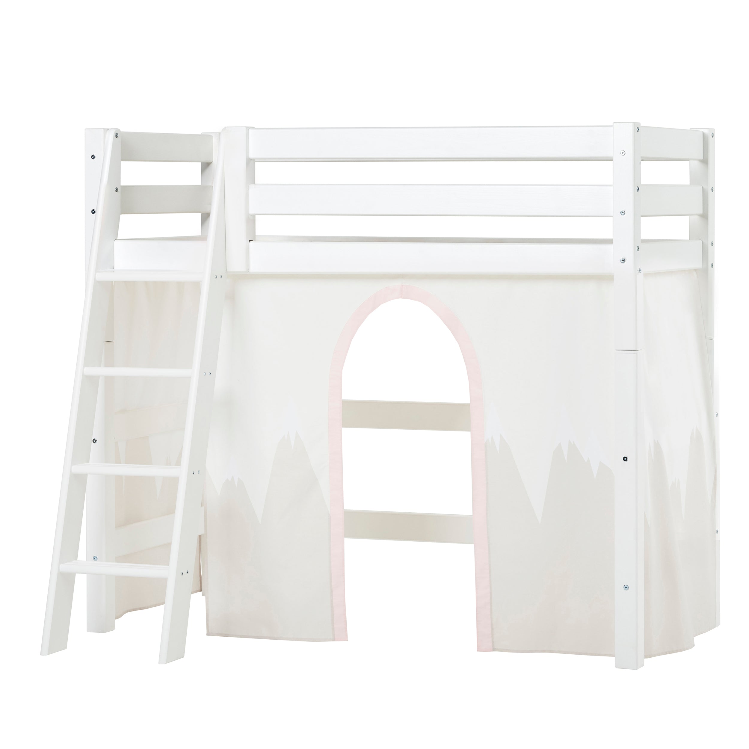 Hoppekids ECO Luxury Mellemhøj Seng med Winter Wonderland Sengeforhæng