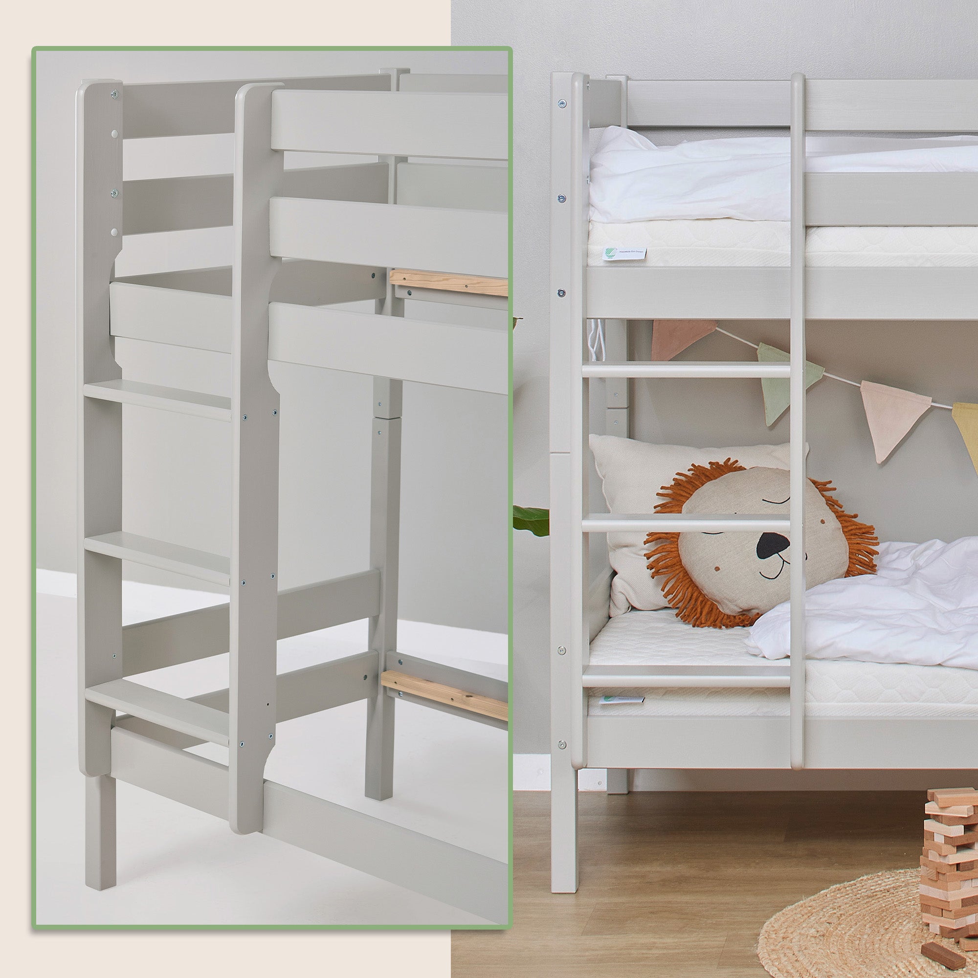 Hoppekids ECO Comfort Lit superposé avec 2 Matelas 70x160 / 90x200