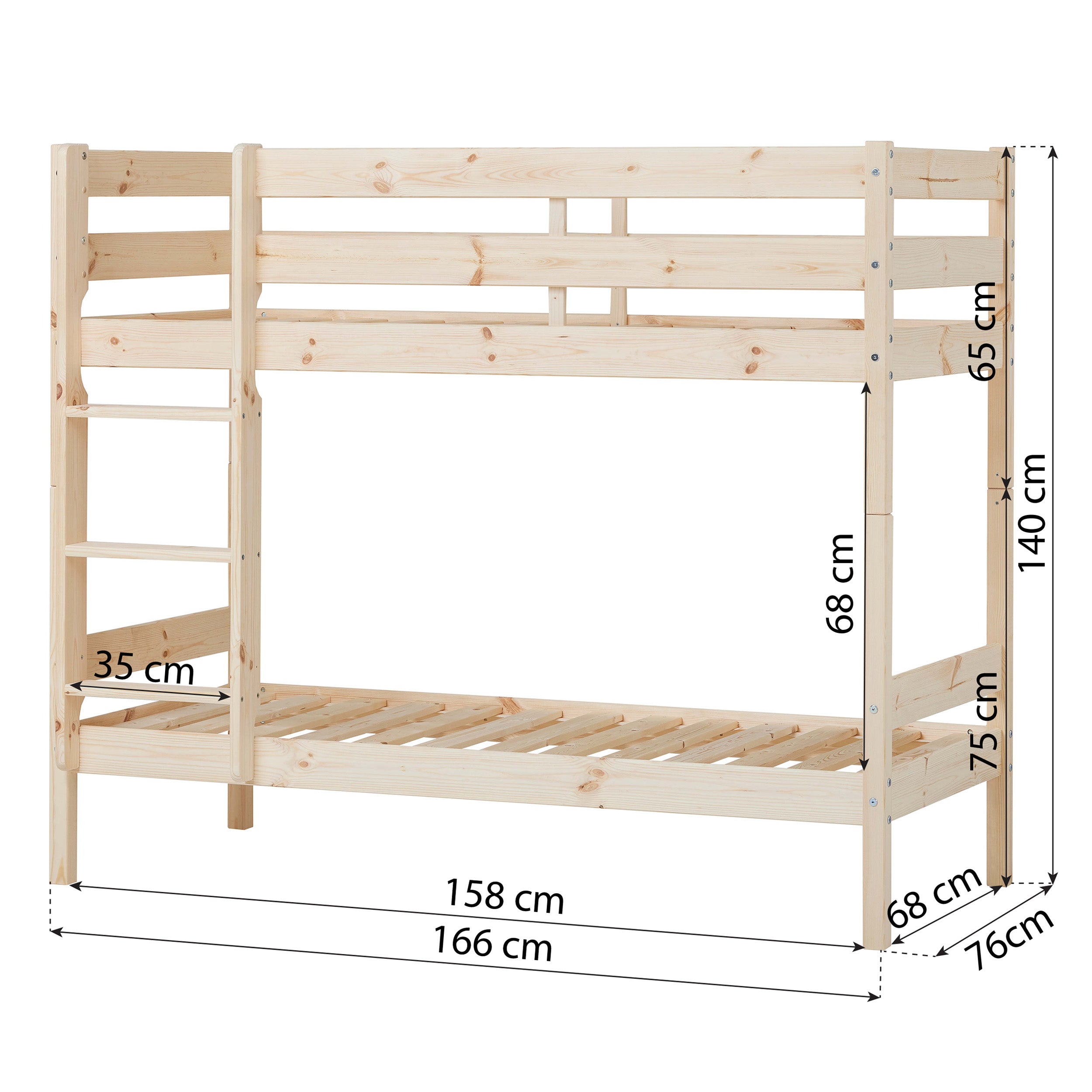 Hoppekids ECO Comfort Lit superposé avec 2 Matelas 70x160 / 90x200