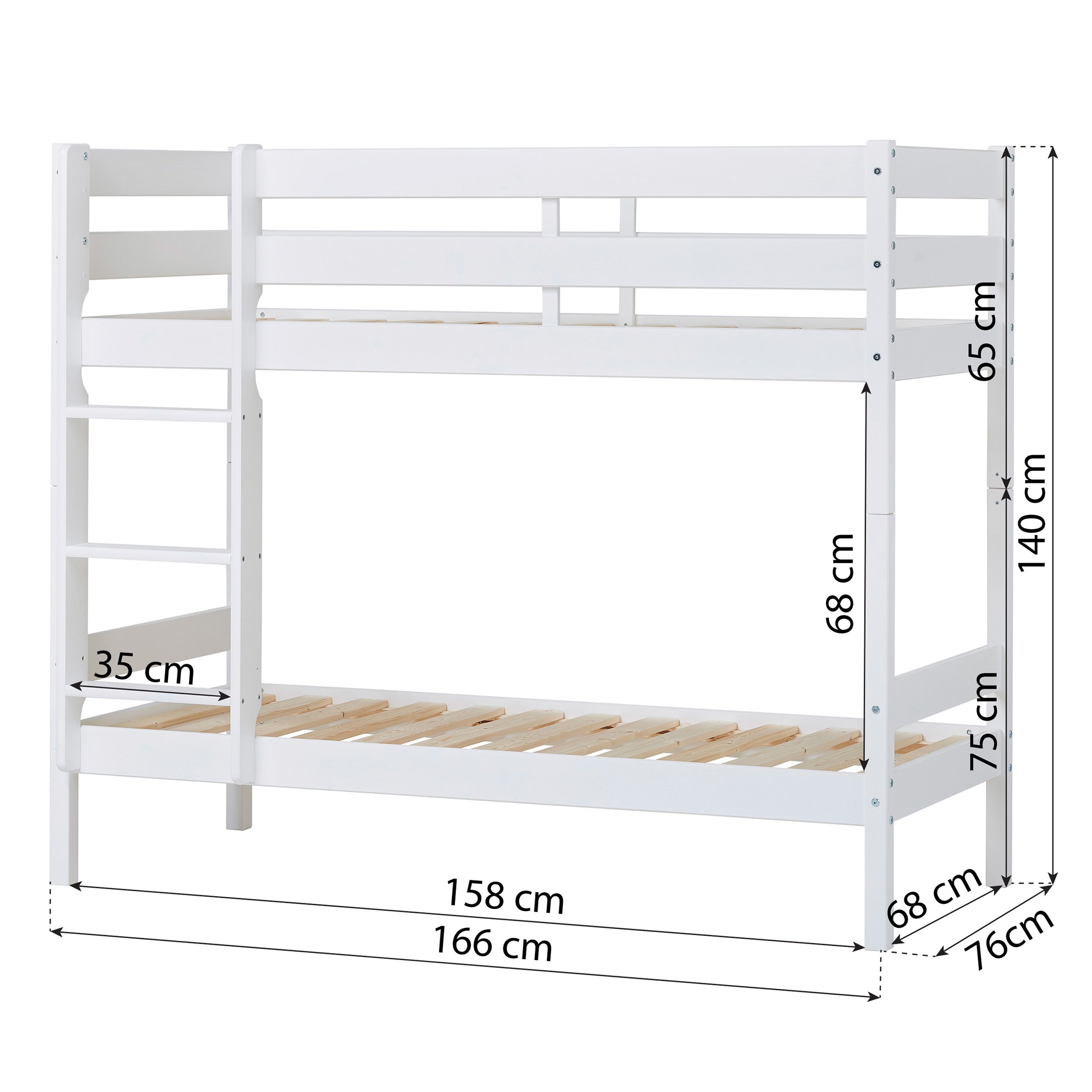 Hoppekids ECO Comfort Lit superposé avec 2 Matelas 70x160 / 90x200