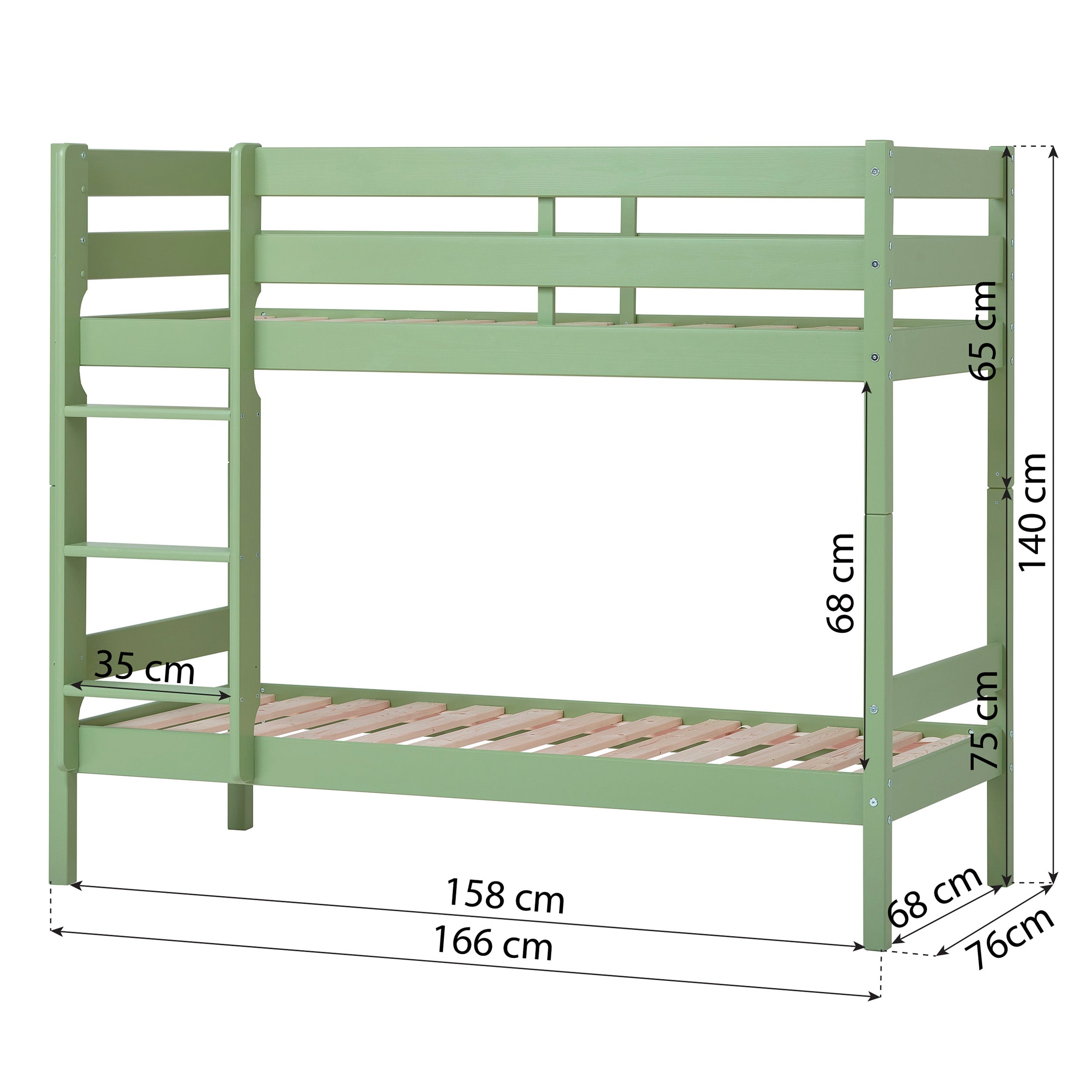 Hoppekids ECO Comfort Lit superposé avec 2 Matelas 70x160 / 90x200