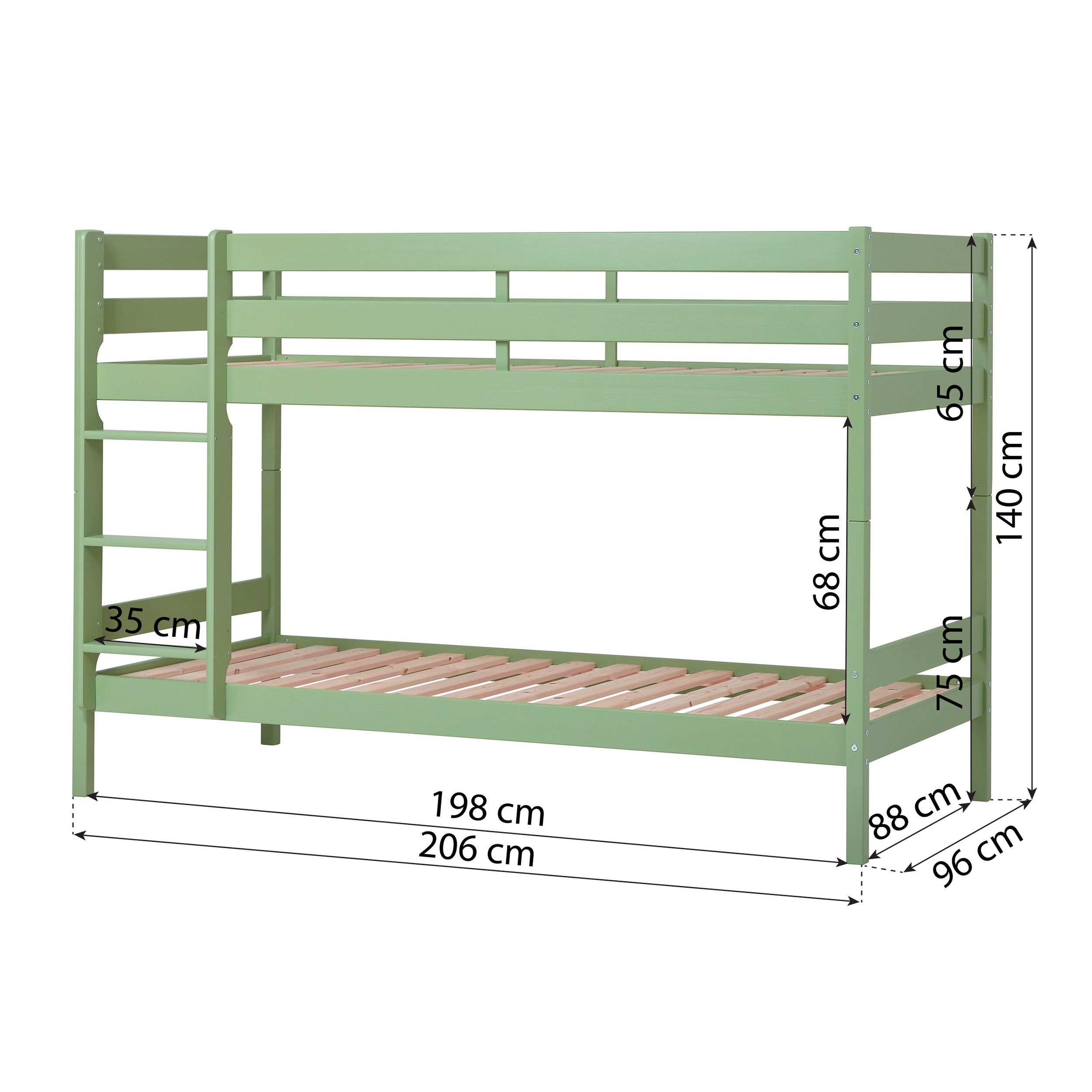 Hoppekids ECO Comfort Lit superposé avec 2 Matelas 70x160 / 90x200
