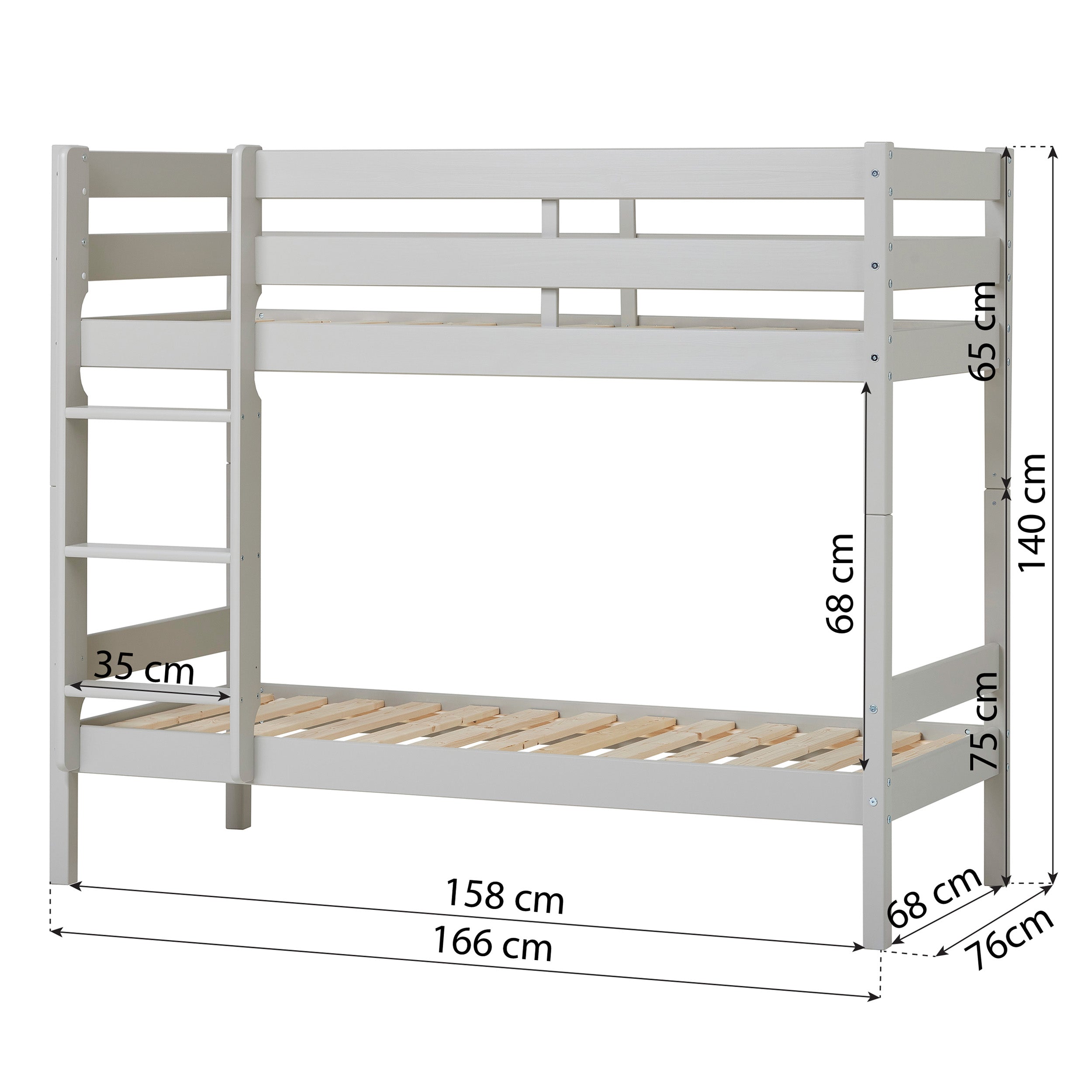 Hoppekids ECO Comfort Lit superposé avec 2 Matelas 70x160 / 90x200