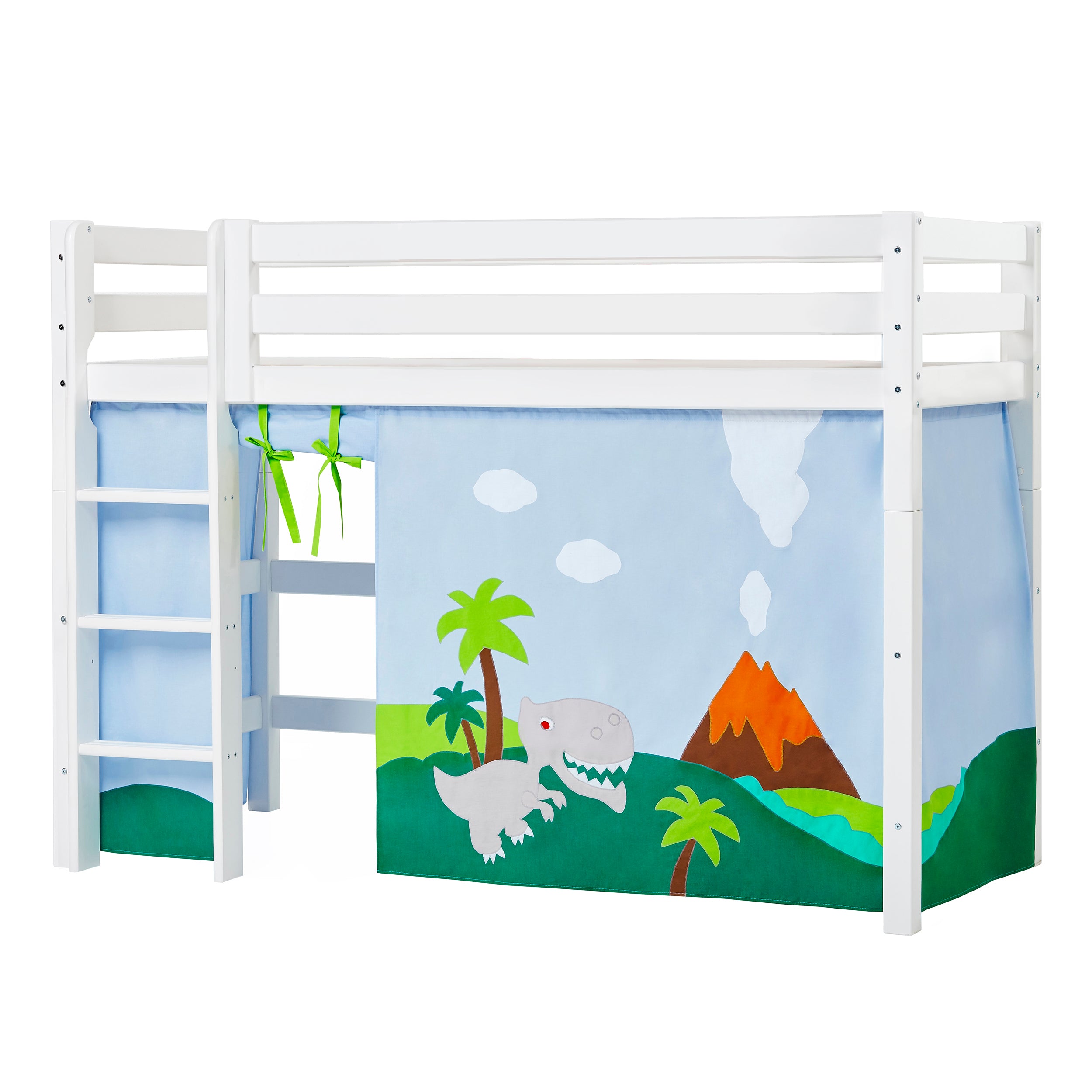Hoppekids ECO Luxury Lit haut avec Dinosaur Rideau de lit