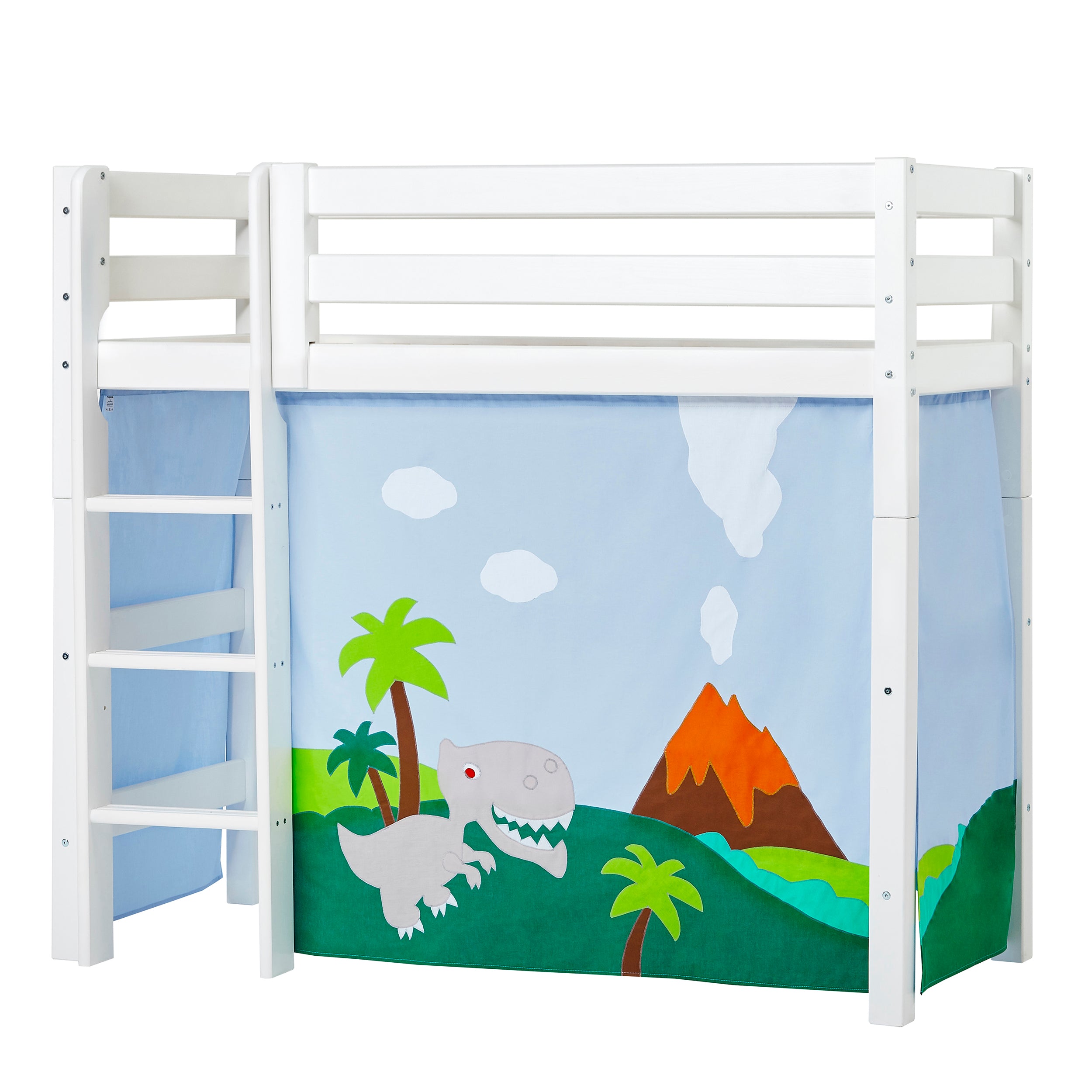 Hoppekids ECO Luxury Lit haut avec Dinosaur Rideau de lit