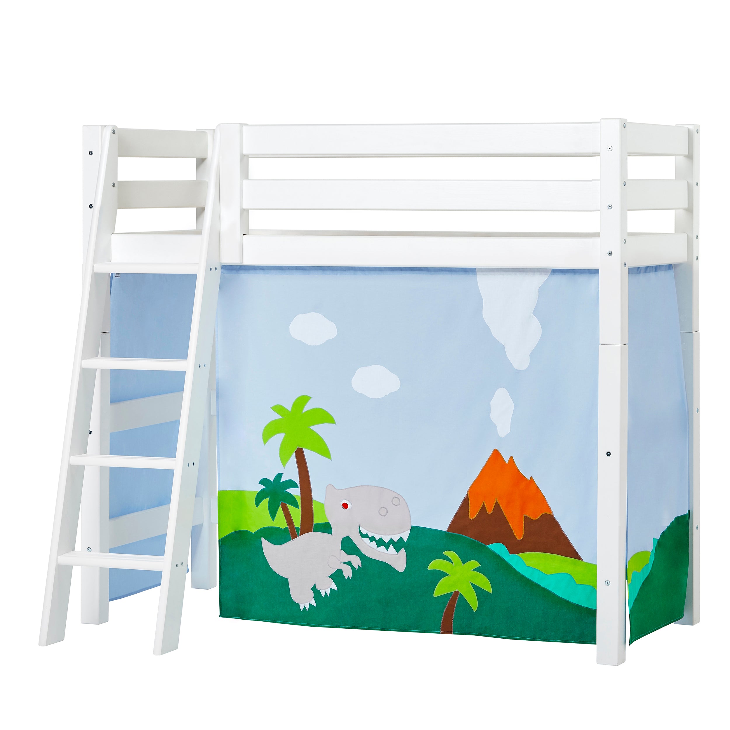 Hoppekids ECO Luxury Lit haut avec Dinosaur Rideau de lit