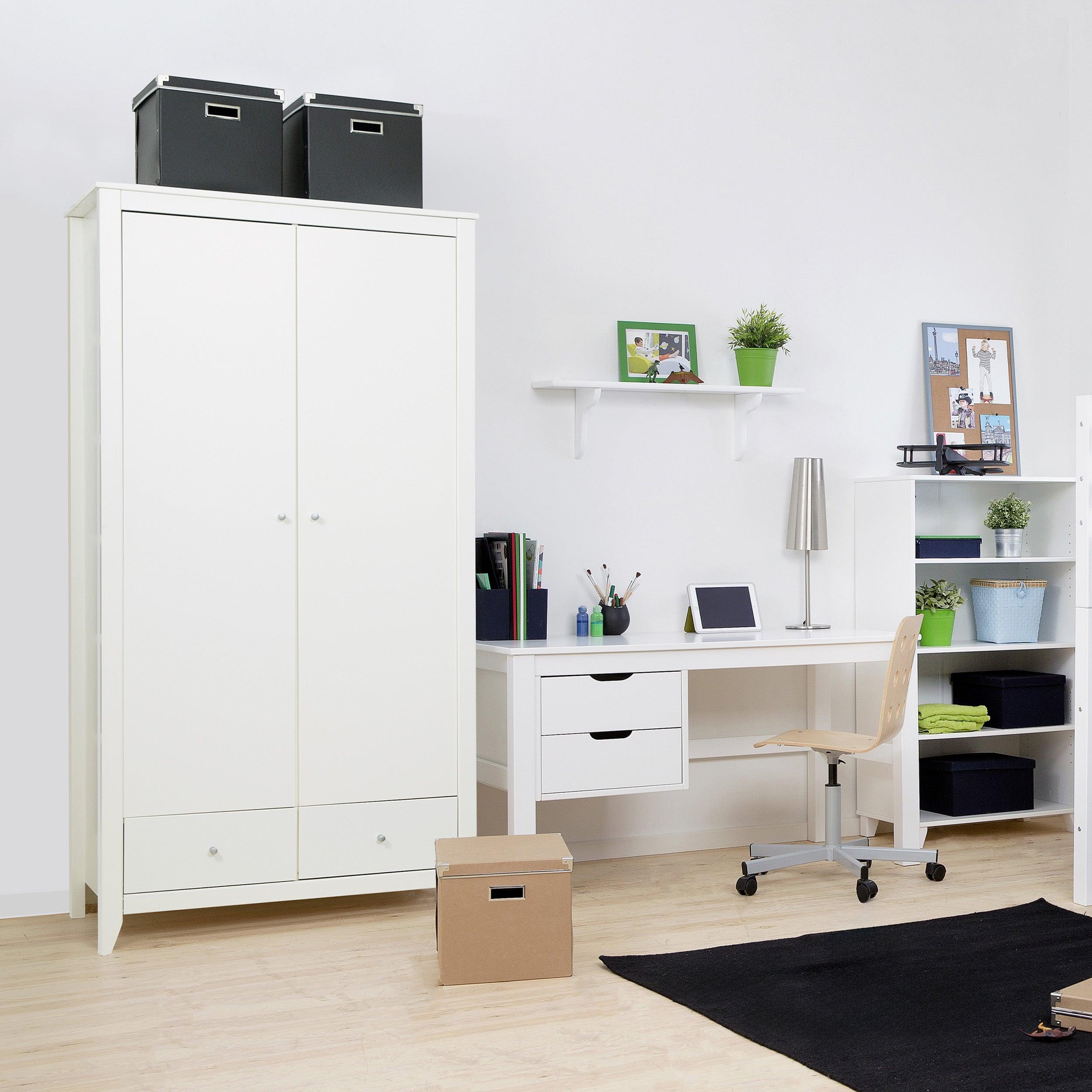 Hoppekids wardrobe with 2 doors and 2 drawers, White