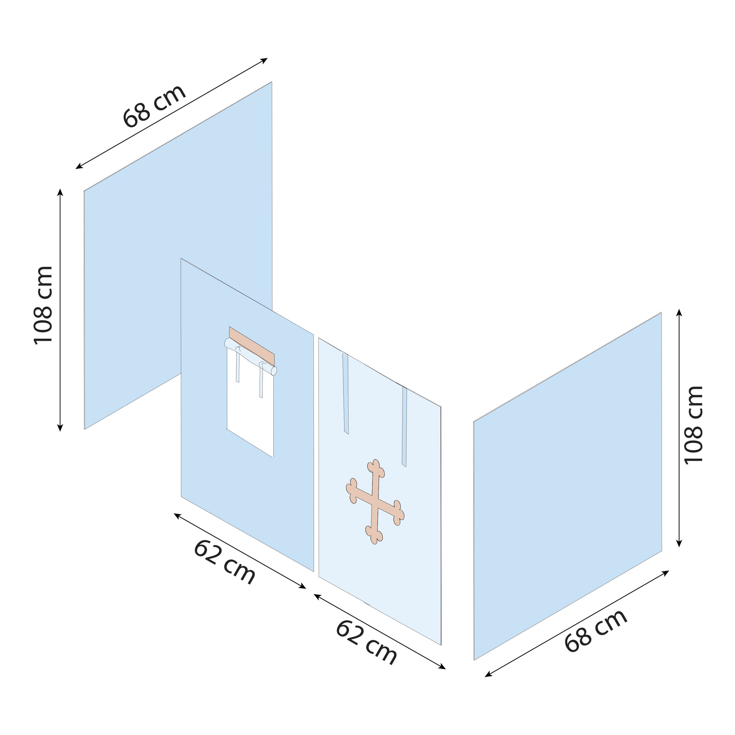 Hoppekids ECO Luxury Cama medio alta con Fairytale Knight Cortinas de cama