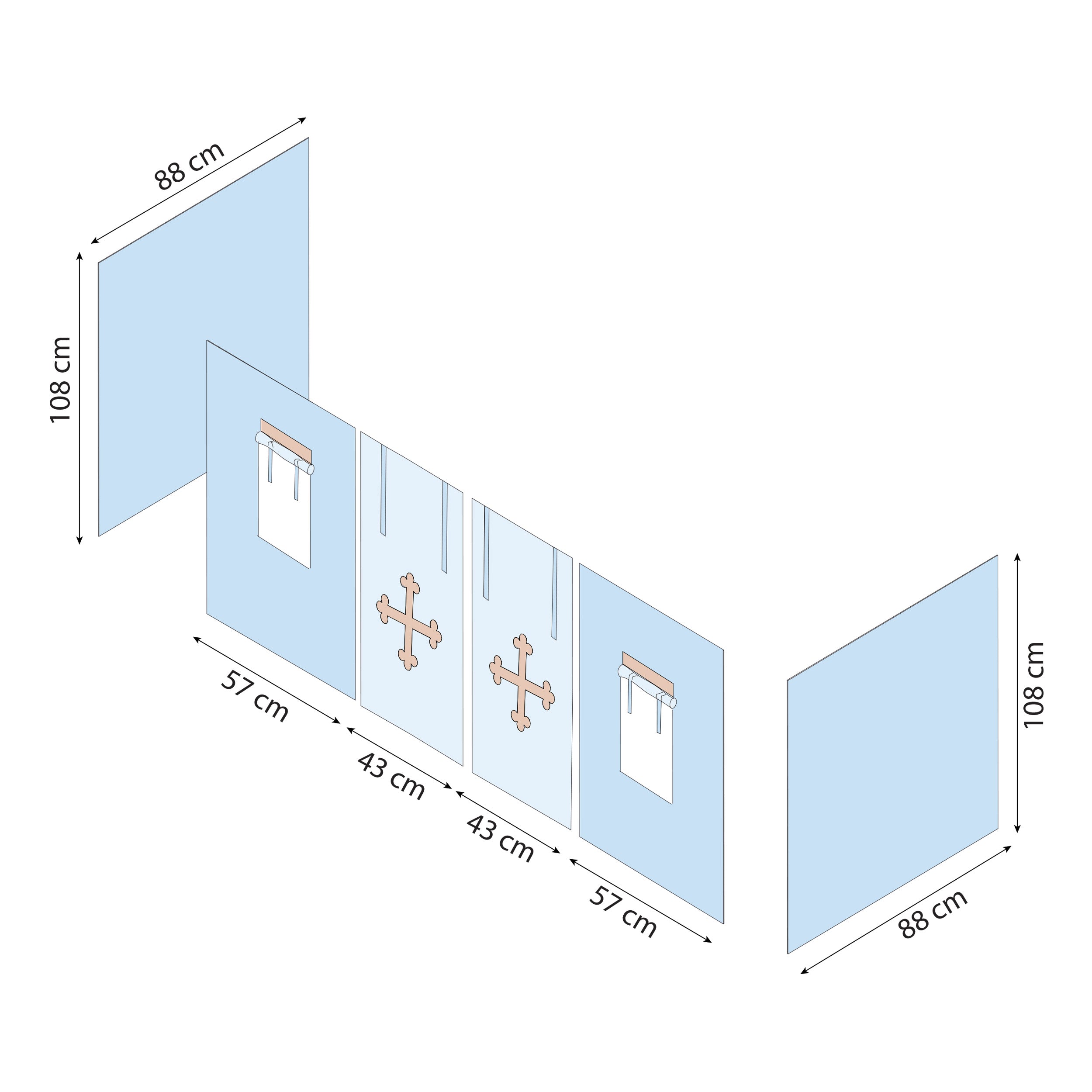Hoppekids ECO Luxury Cama medio alta con Fairytale Knight Cortinas de cama