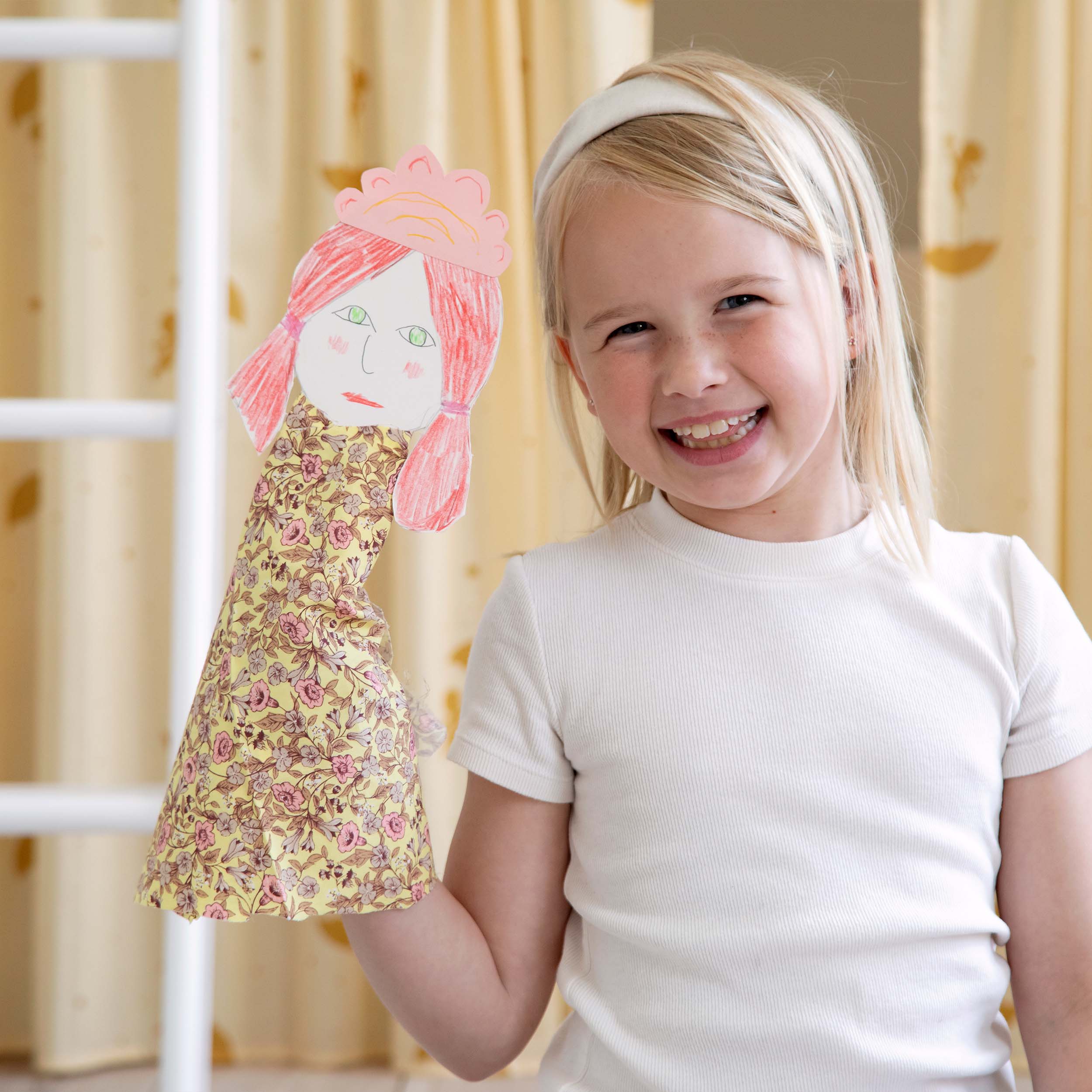Hoppekids ECO Luxury Közepes magasságú ágy Gul Ole Lukoie Ágyfüggöny