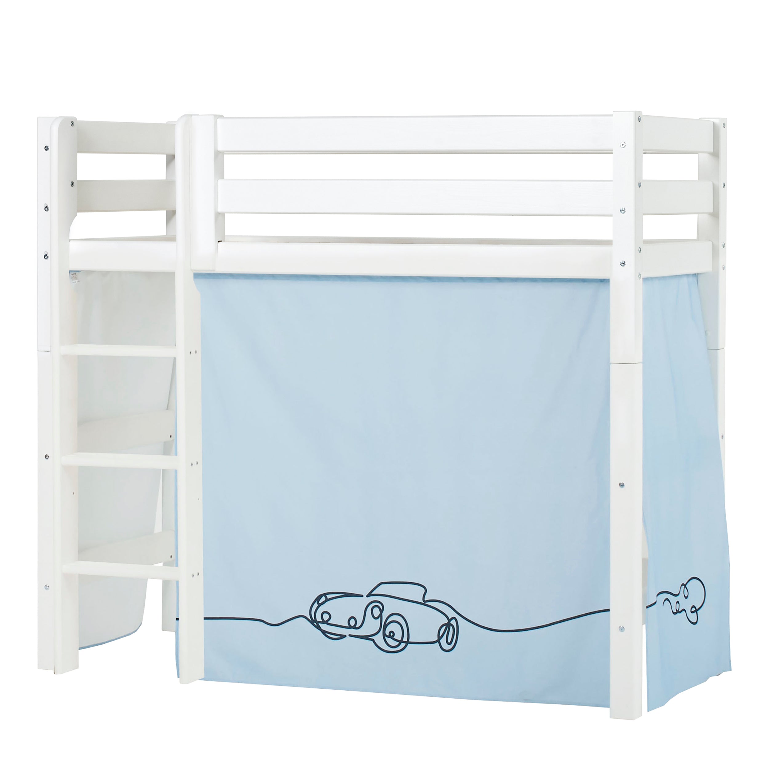 Hoppekids ECO Luxury High sleeper bed with Cars Bed curtains