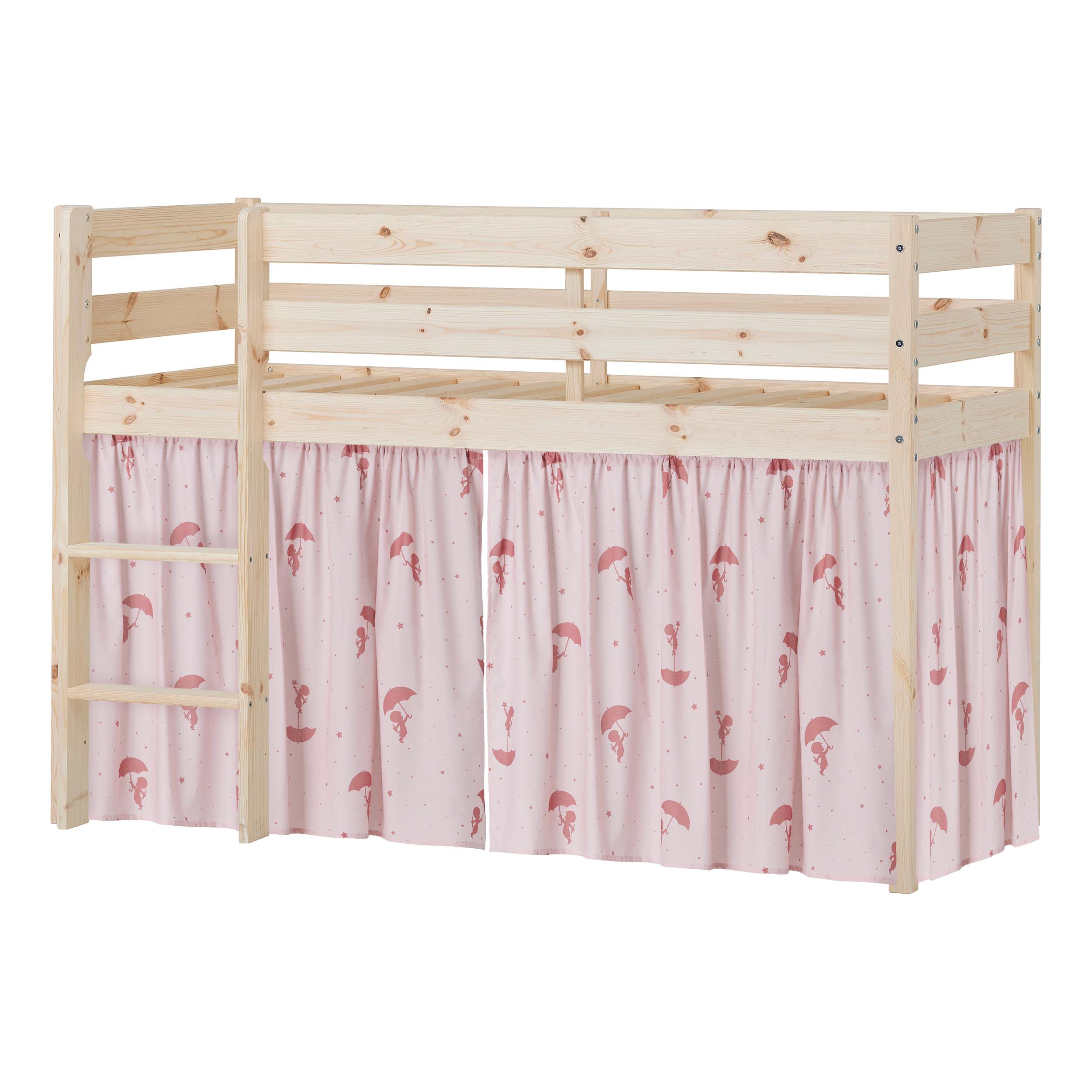 Hoppekids ECO Comfort Félemelt ágy Röd Ole Lukoie Függöny
