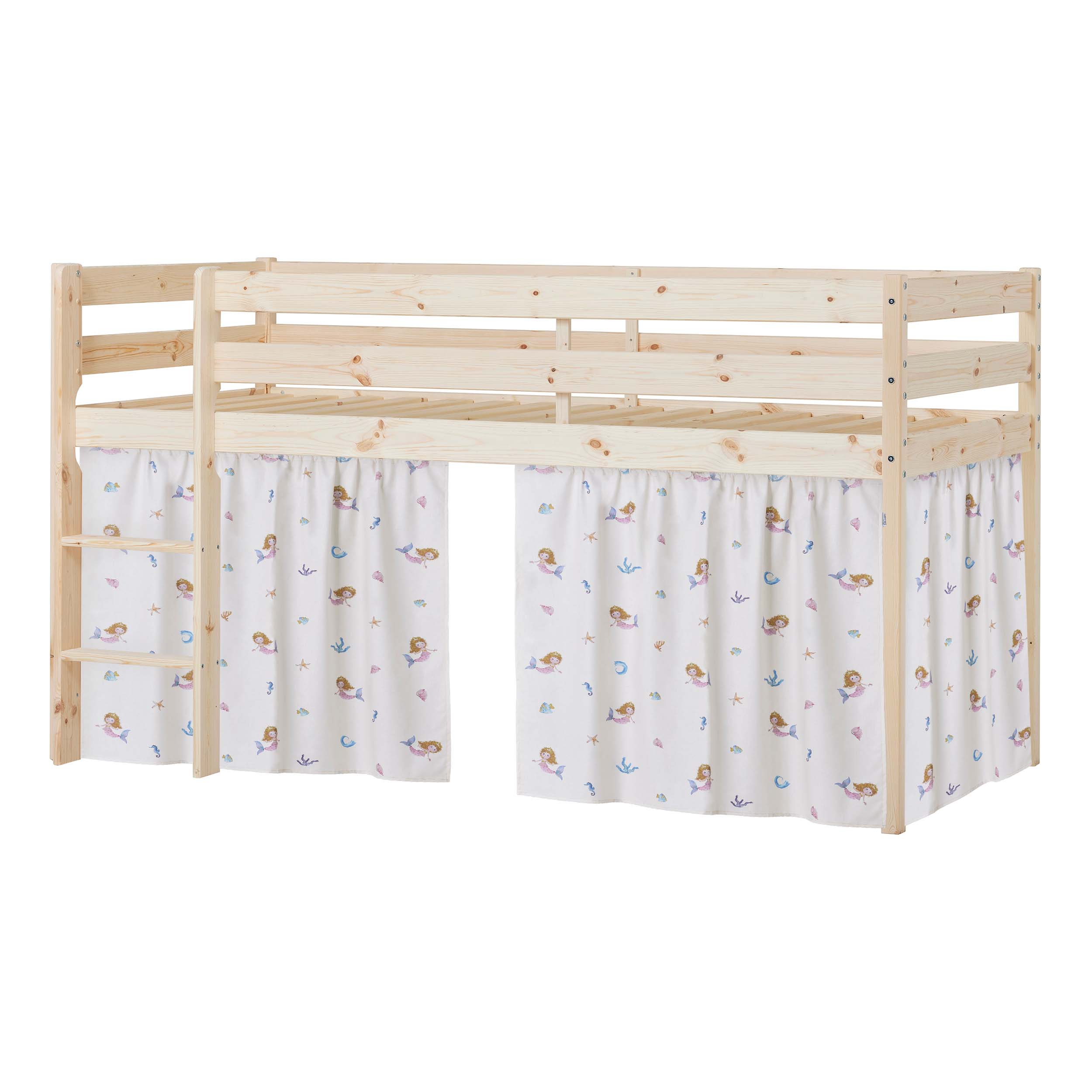 Hoppekids ECO Comfort Lit mi hauteur avec Mermaid Rideaux de lit