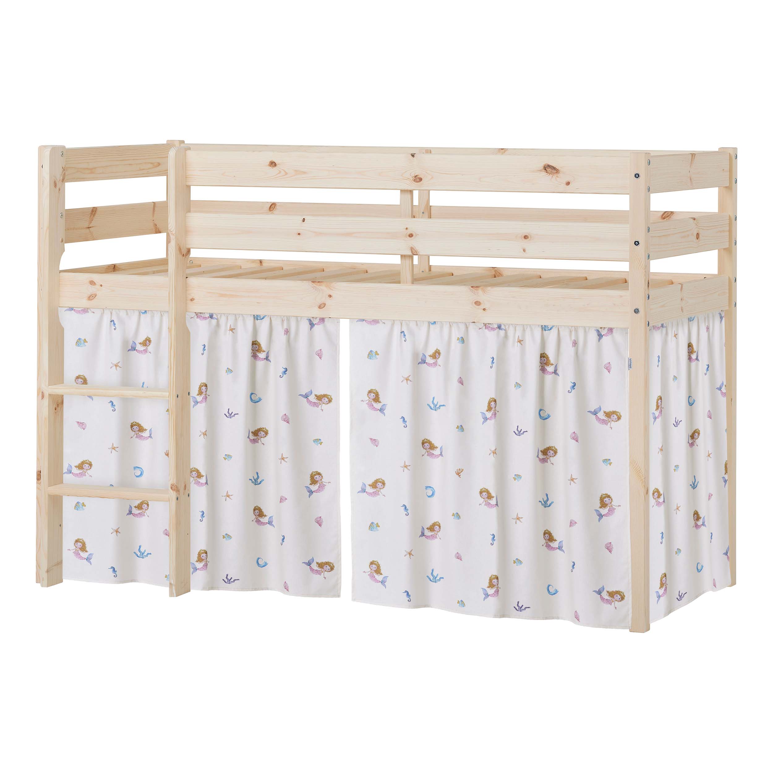 Hoppekids ECO Comfort Lit mi hauteur avec Mermaid Rideaux de lit