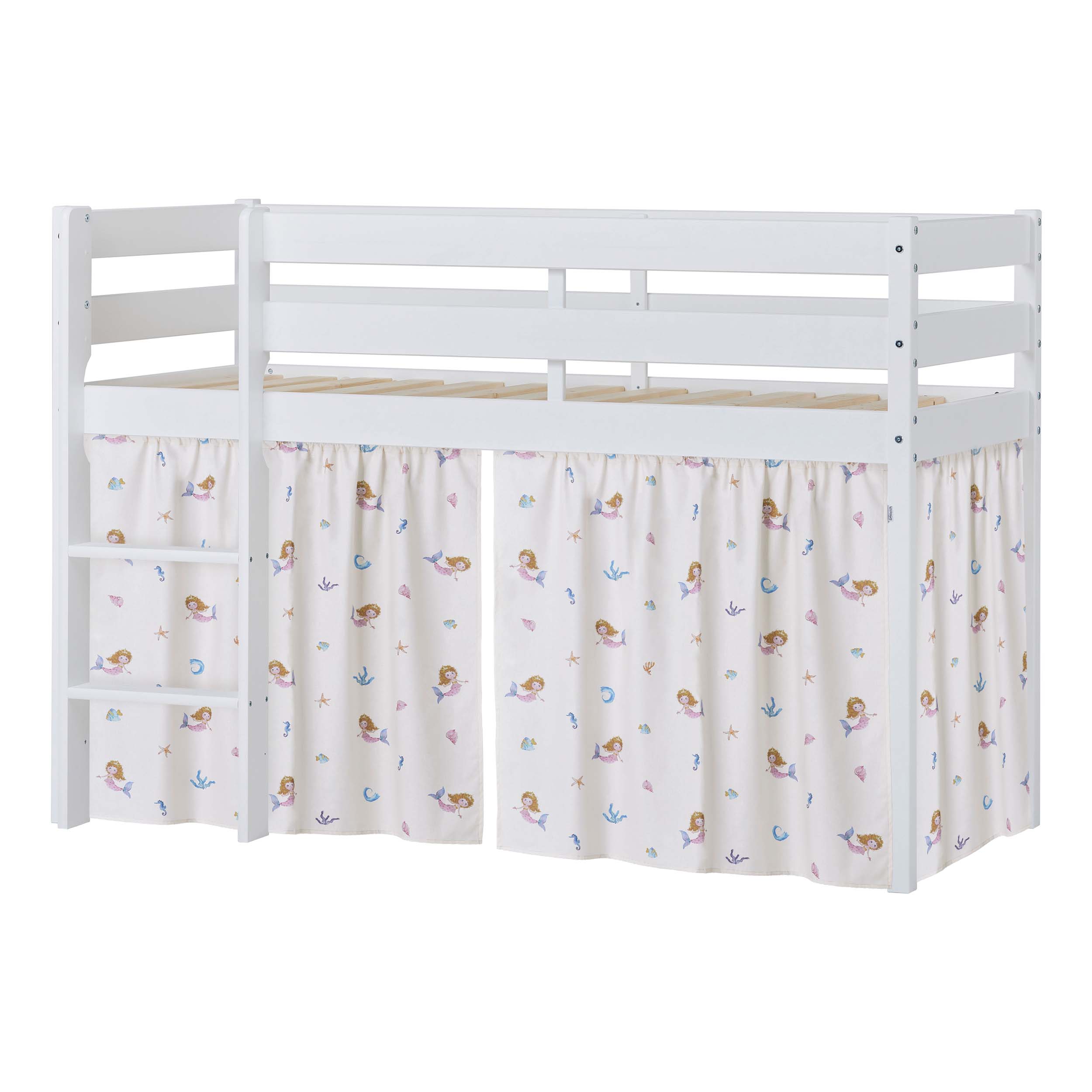 Hoppekids ECO Comfort Lit mi hauteur avec Mermaid Rideaux de lit