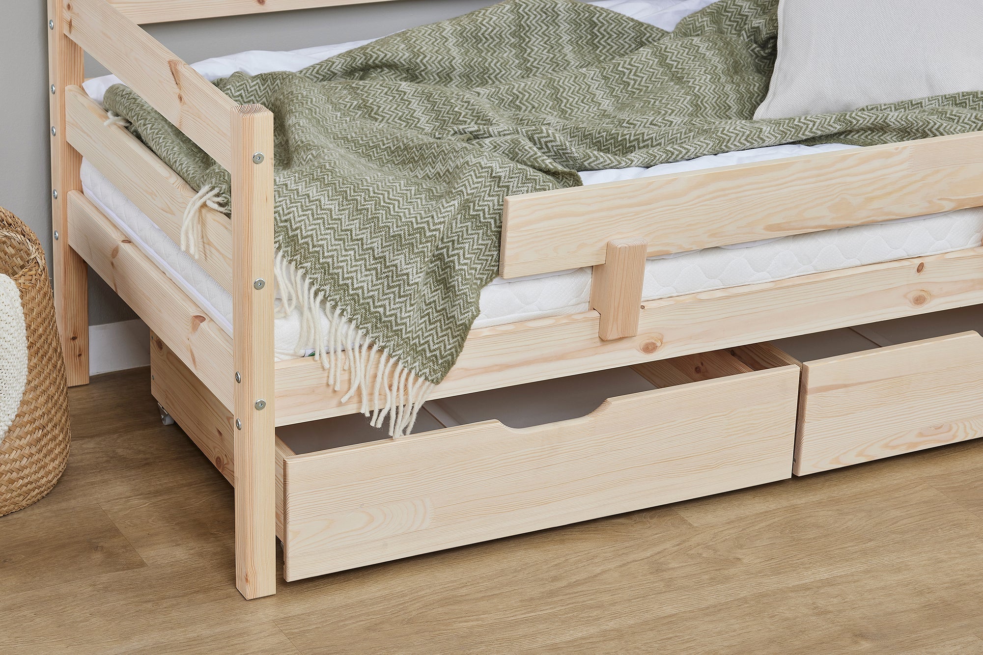 Hoppekids ECO Comfort Juniorseng 70x160 inkl. Skuffer og Sengehest