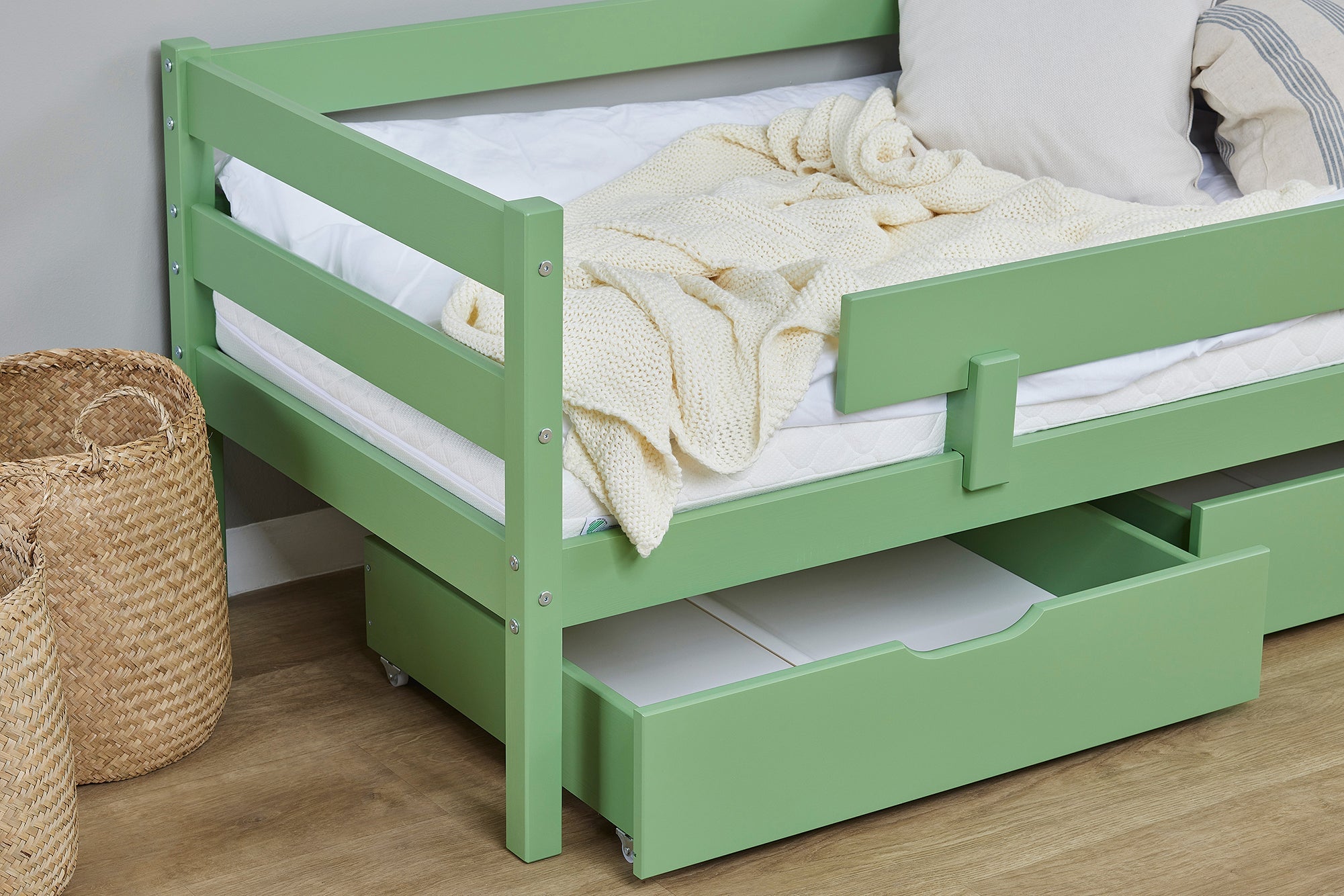Hoppekids ECO Comfort Juniorseng 70x160 inkl. Skuffer og Sengehest