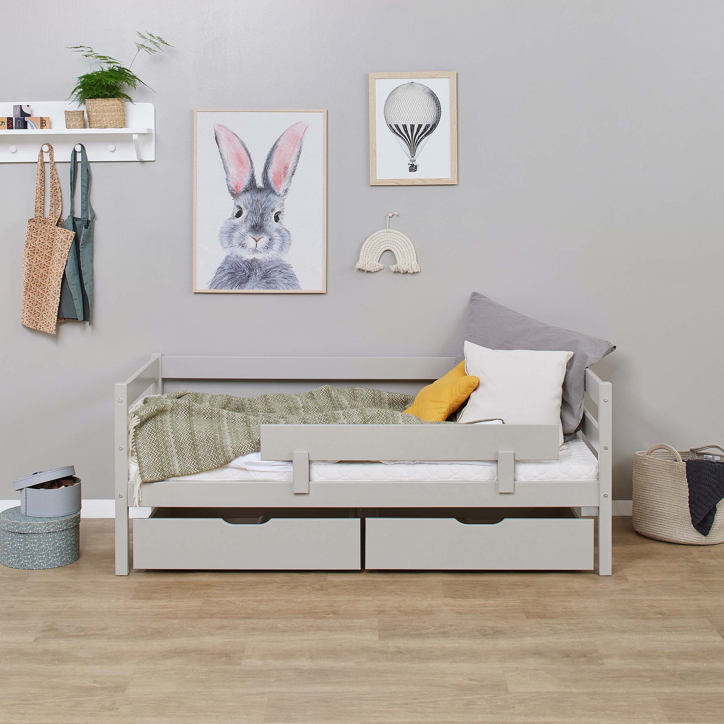 Hoppekids ECO Comfort Juniorseng 70x160 inkl. Skuffer og Sengehest