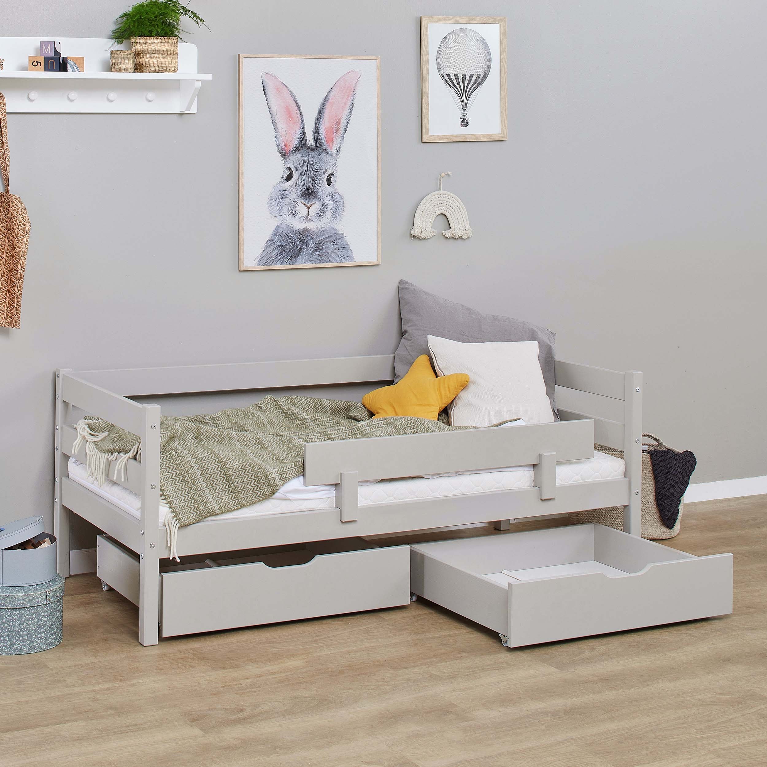 Hoppekids ECO Comfort Juniorseng 70x160 inkl. Skuffer og Sengehest