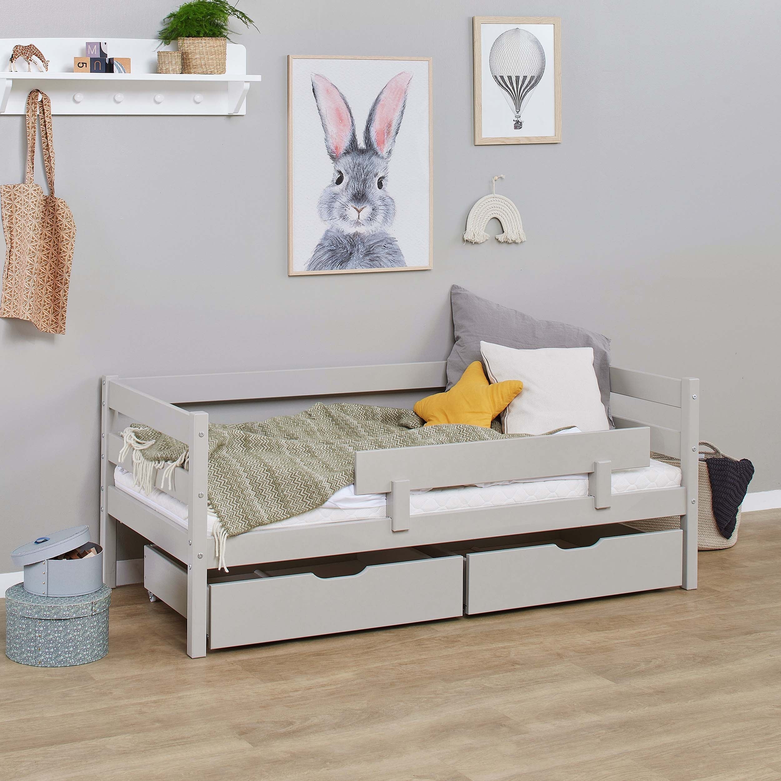 Hoppekids ECO Comfort Juniorseng 70x160 inkl. Skuffer og Sengehest