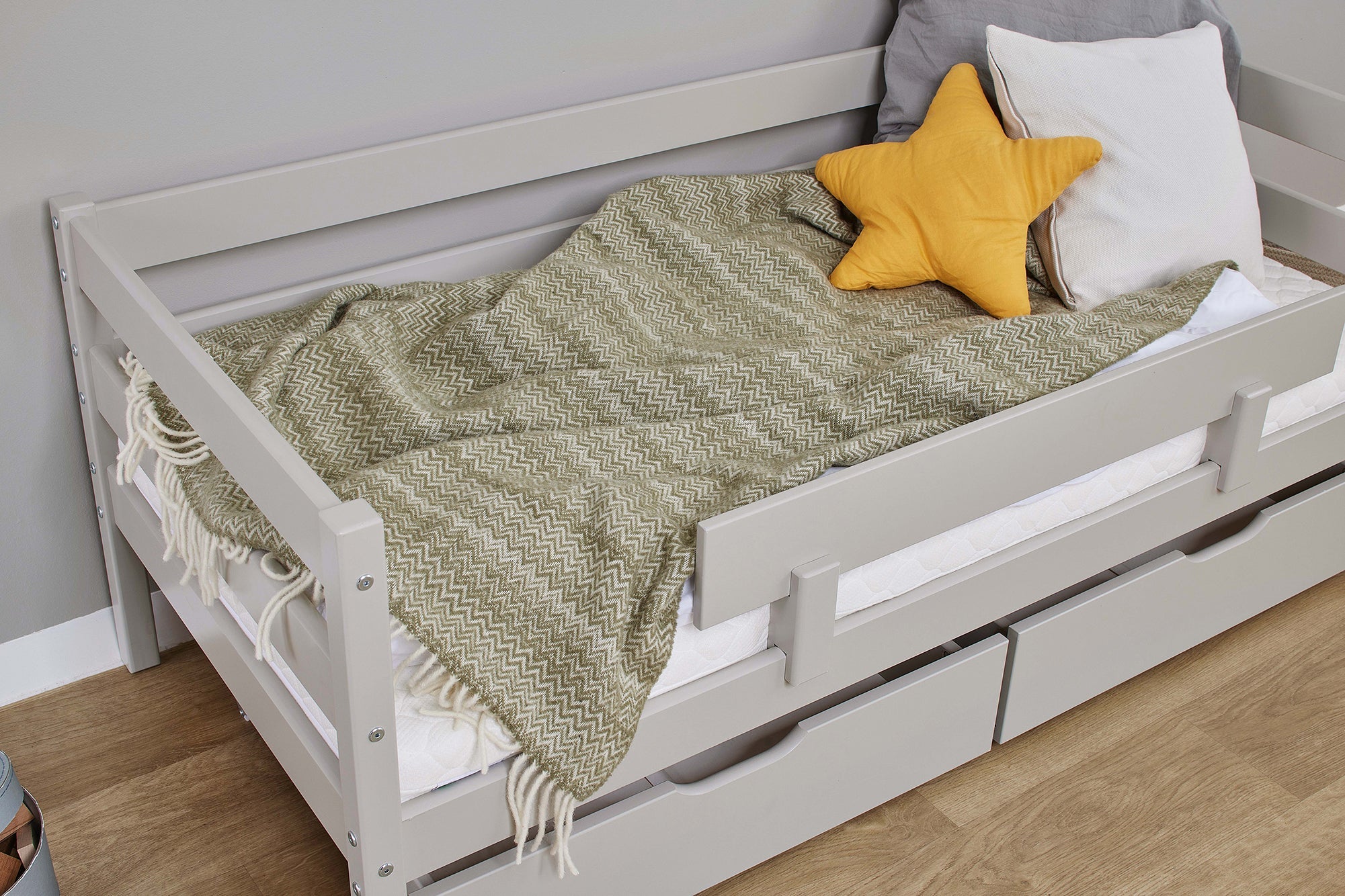 Hoppekids ECO Comfort Juniorseng 70x160 inkl. Skuffer og Sengehest