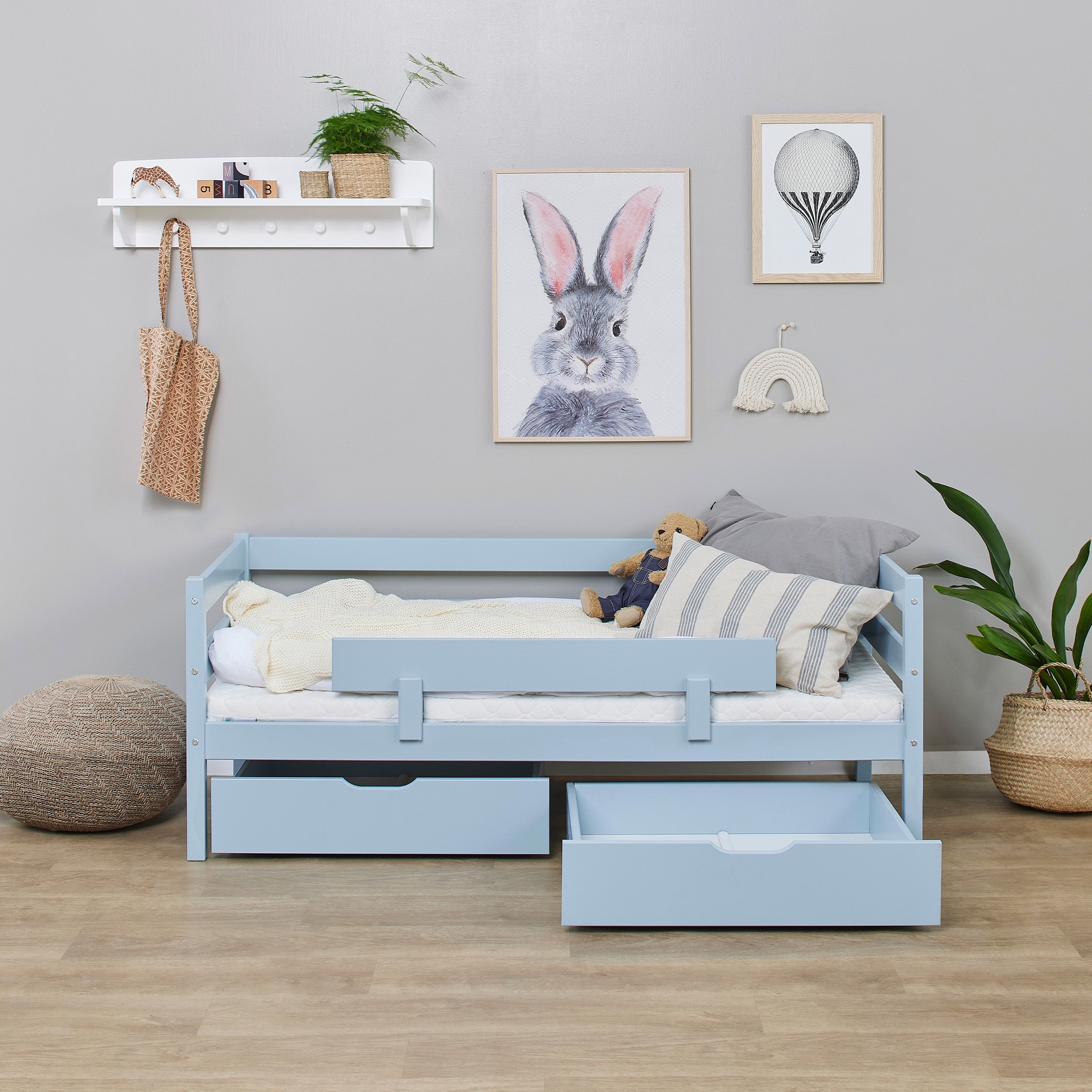 Hoppekids ECO Comfort Juniorseng 70x160 inkl. Skuffer og Sengehest