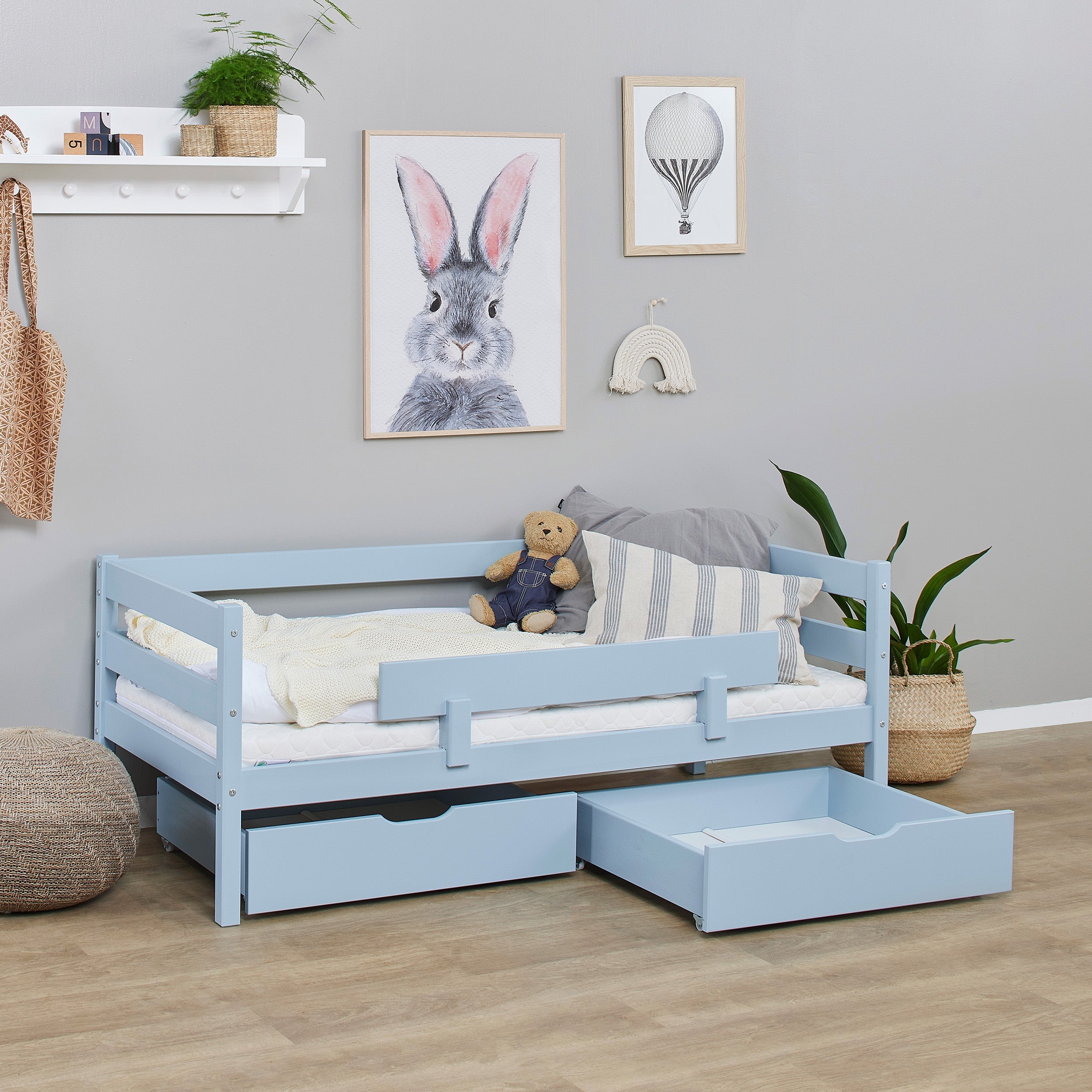 Hoppekids ECO Comfort Juniorseng 70x160 inkl. Skuffer og Sengehest