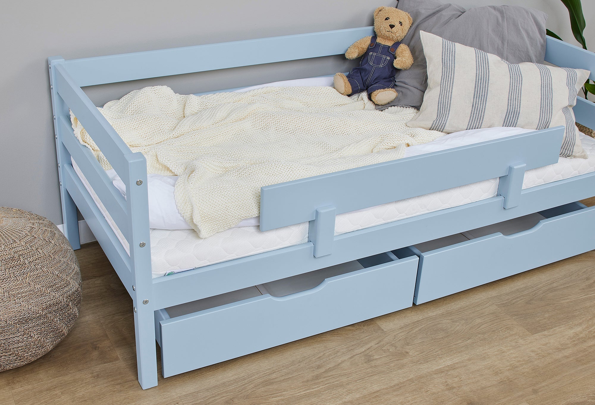 Hoppekids ECO Comfort Juniorseng 70x160 inkl. Skuffer og Sengehest