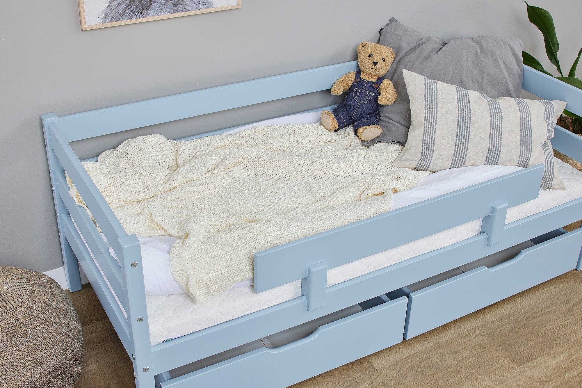 Hoppekids ECO Comfort Juniorseng 70x160 inkl. Skuffer og Sengehest