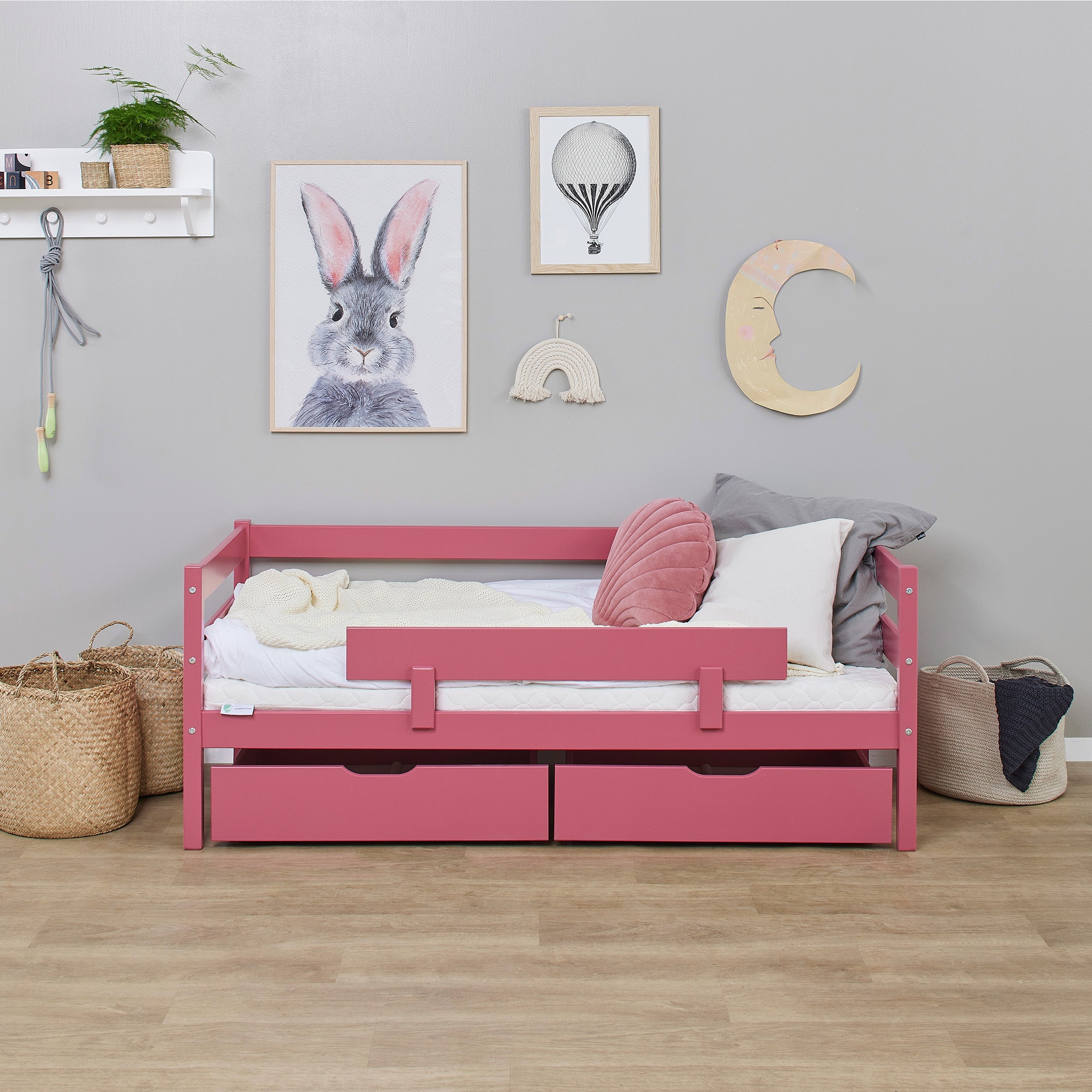 Hoppekids ECO Comfort Juniorseng 70x160 inkl. Skuffer og Sengehest