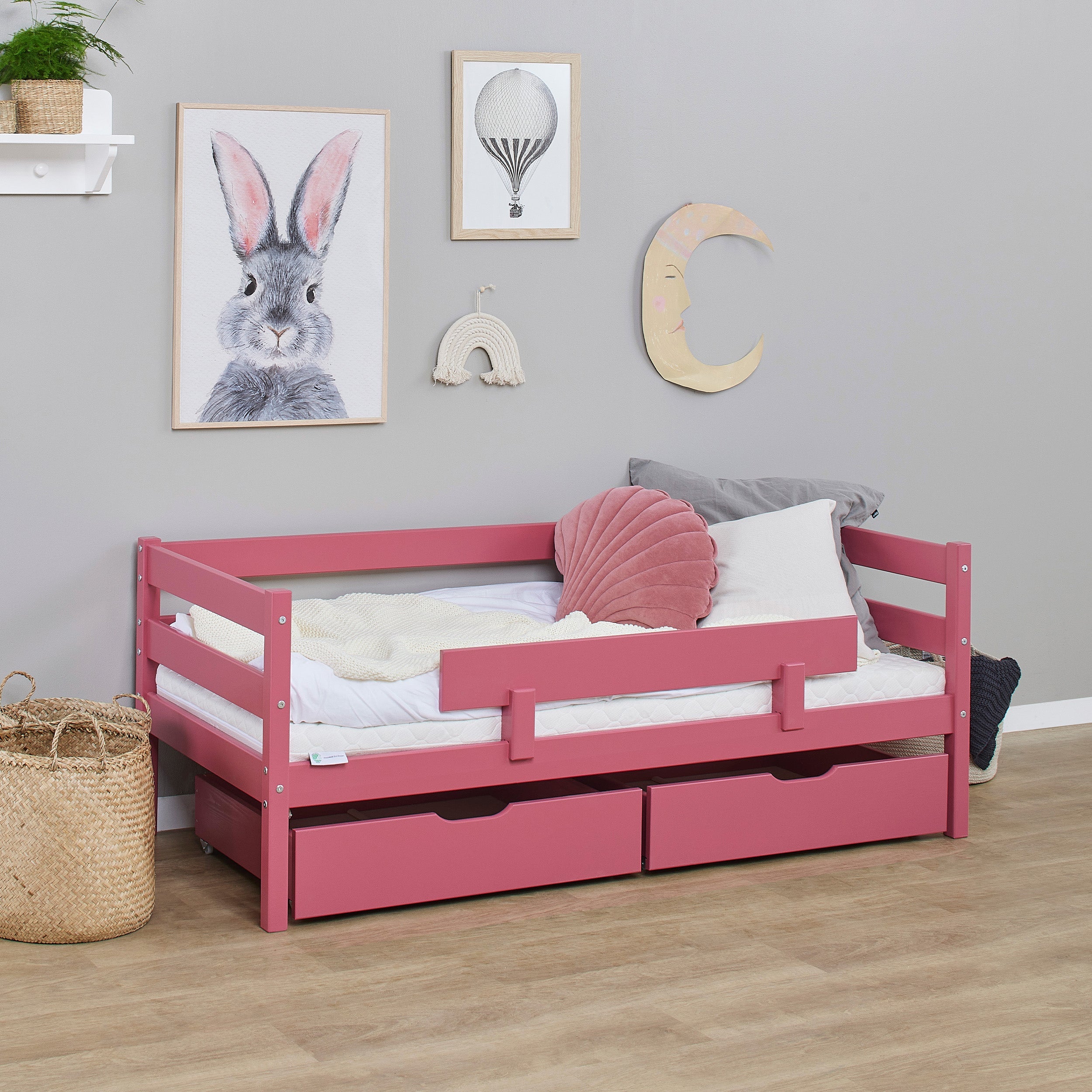 Hoppekids ECO Comfort Juniorseng 70x160 inkl. Skuffer og Sengehest
