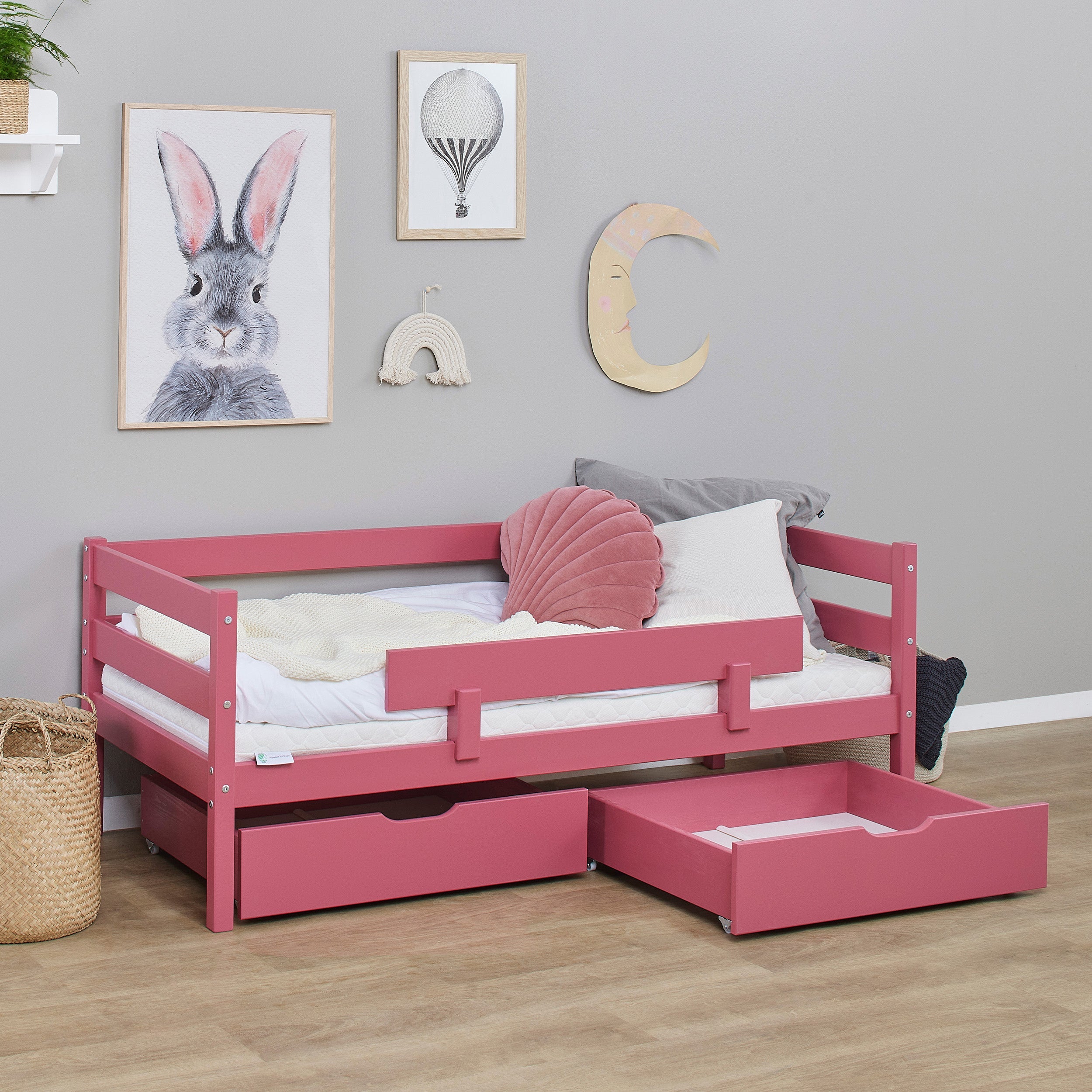 Hoppekids ECO Comfort Juniorseng 70x160 inkl. Skuffer og Sengehest