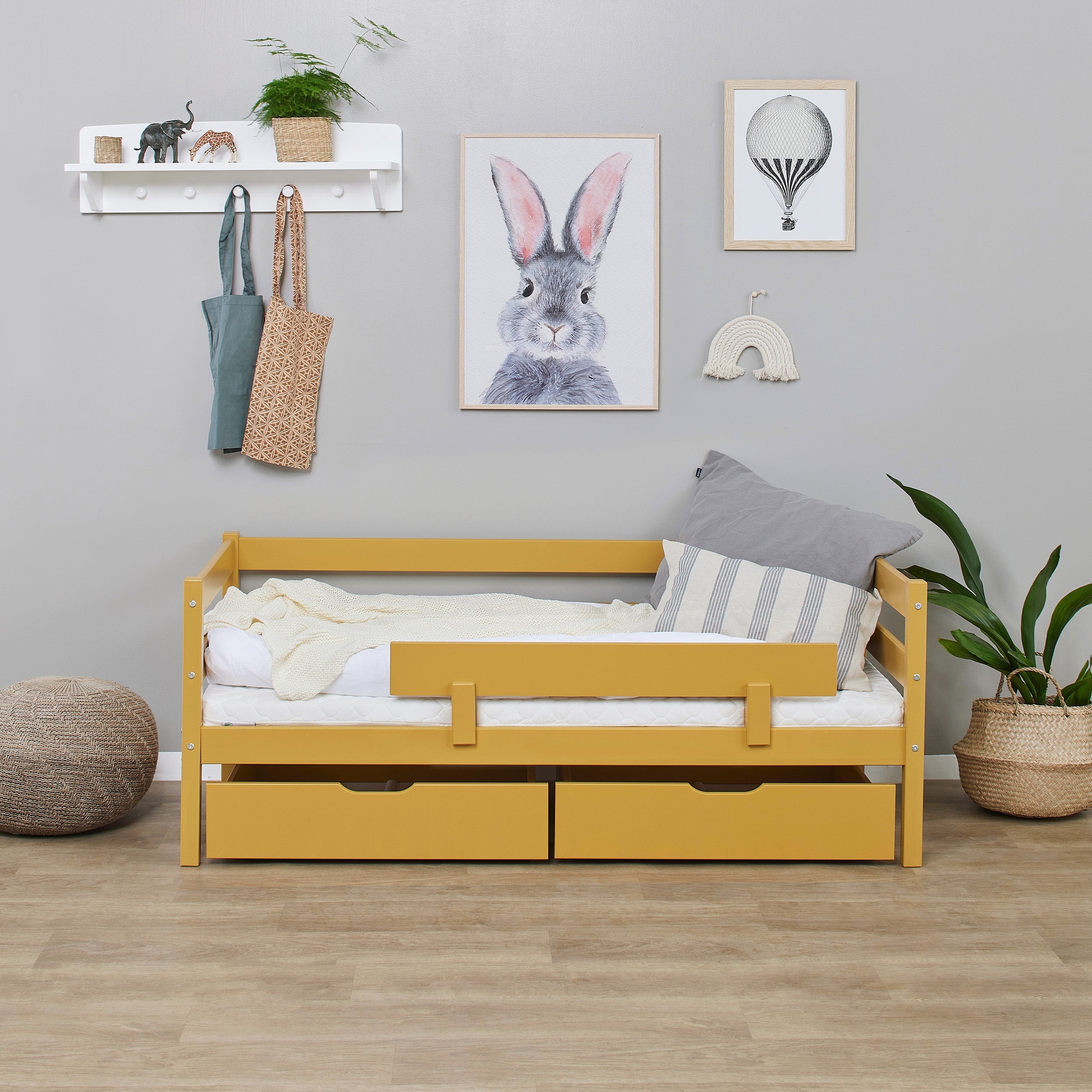 Hoppekids ECO Comfort Juniorseng 70x160 inkl. Skuffer og Sengehest