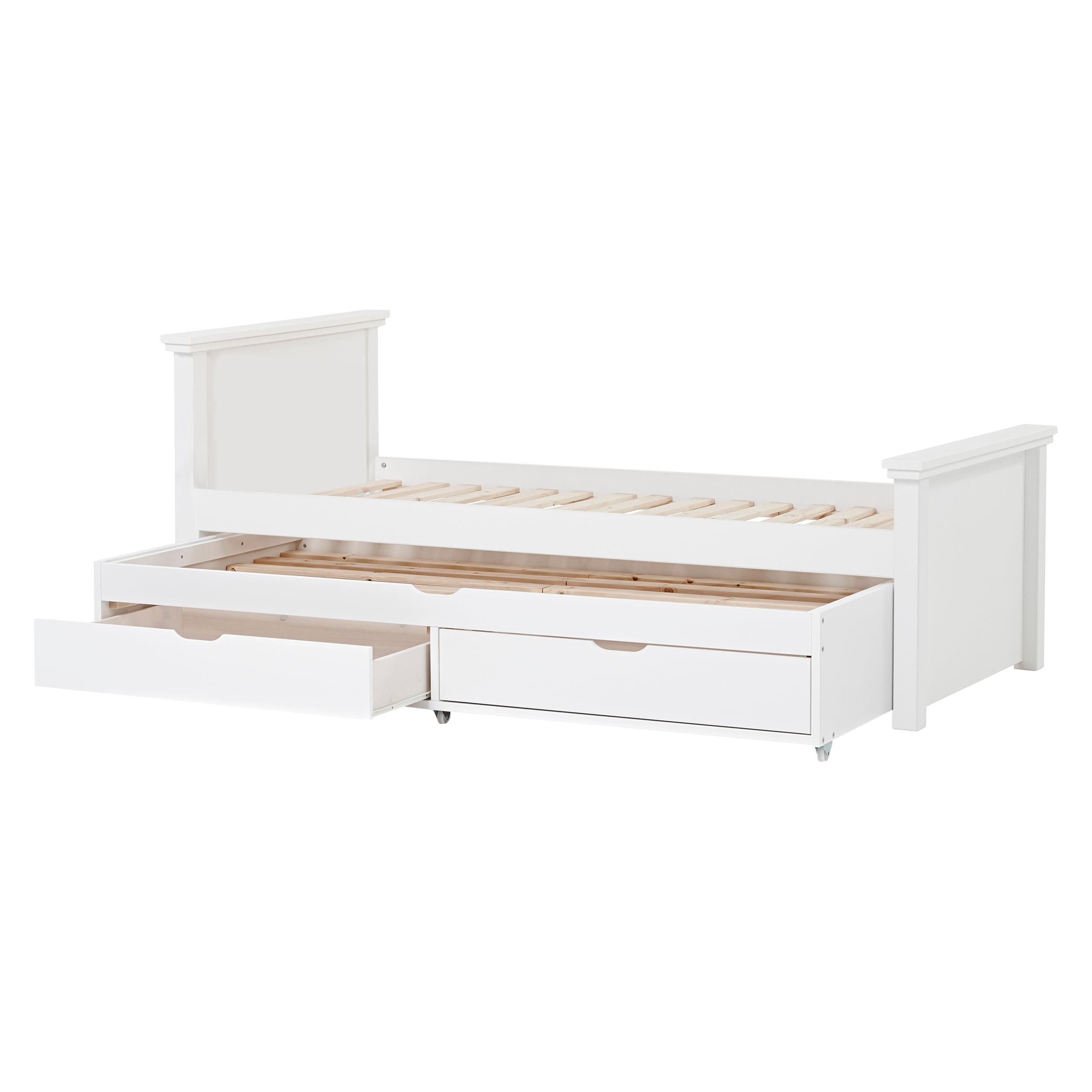 Hoppekids DELUXE 90x190 cm udtræksseng, Hvid