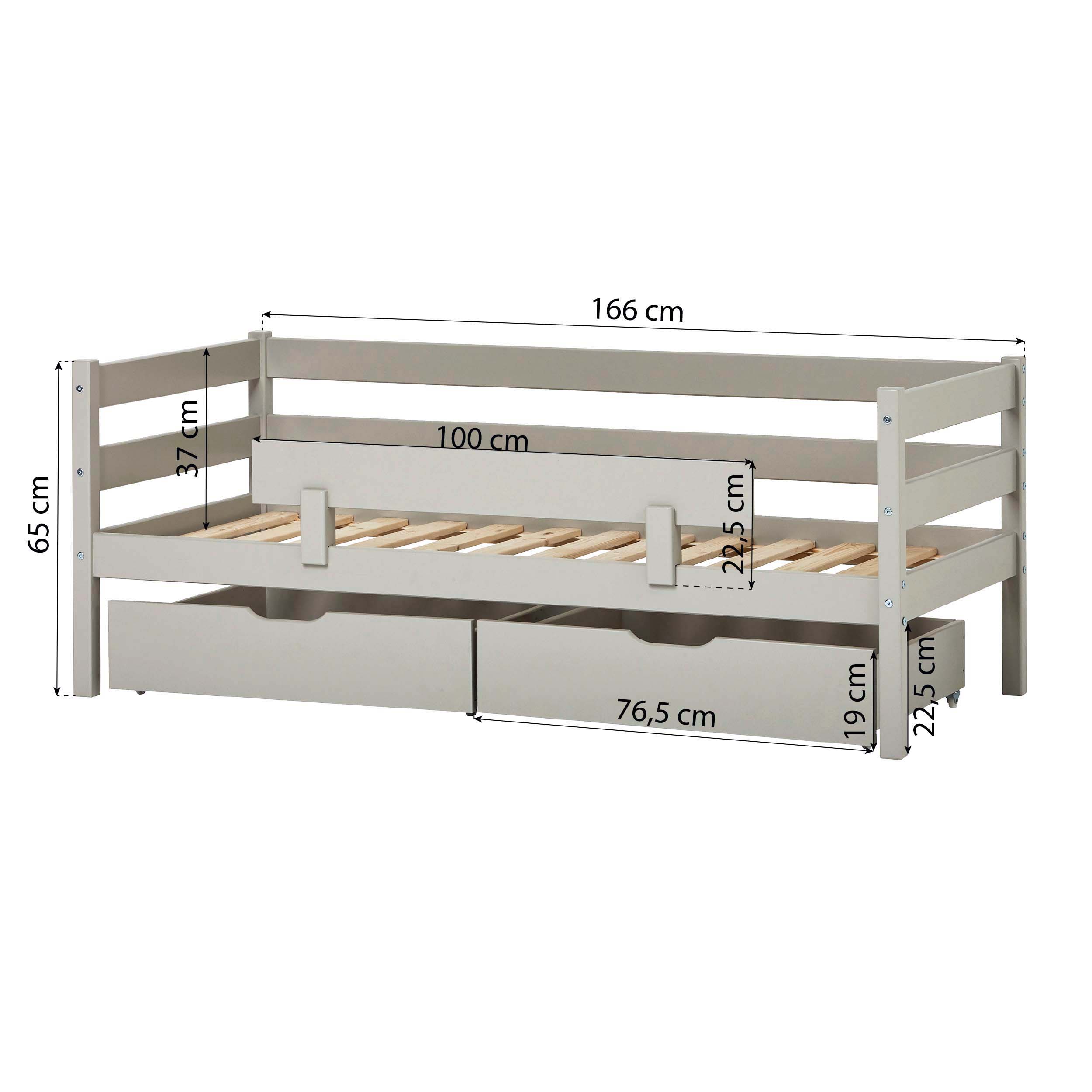 Hoppekids ECO Comfort Juniorseng 70x160 inkl. Skuffer og Sengehest