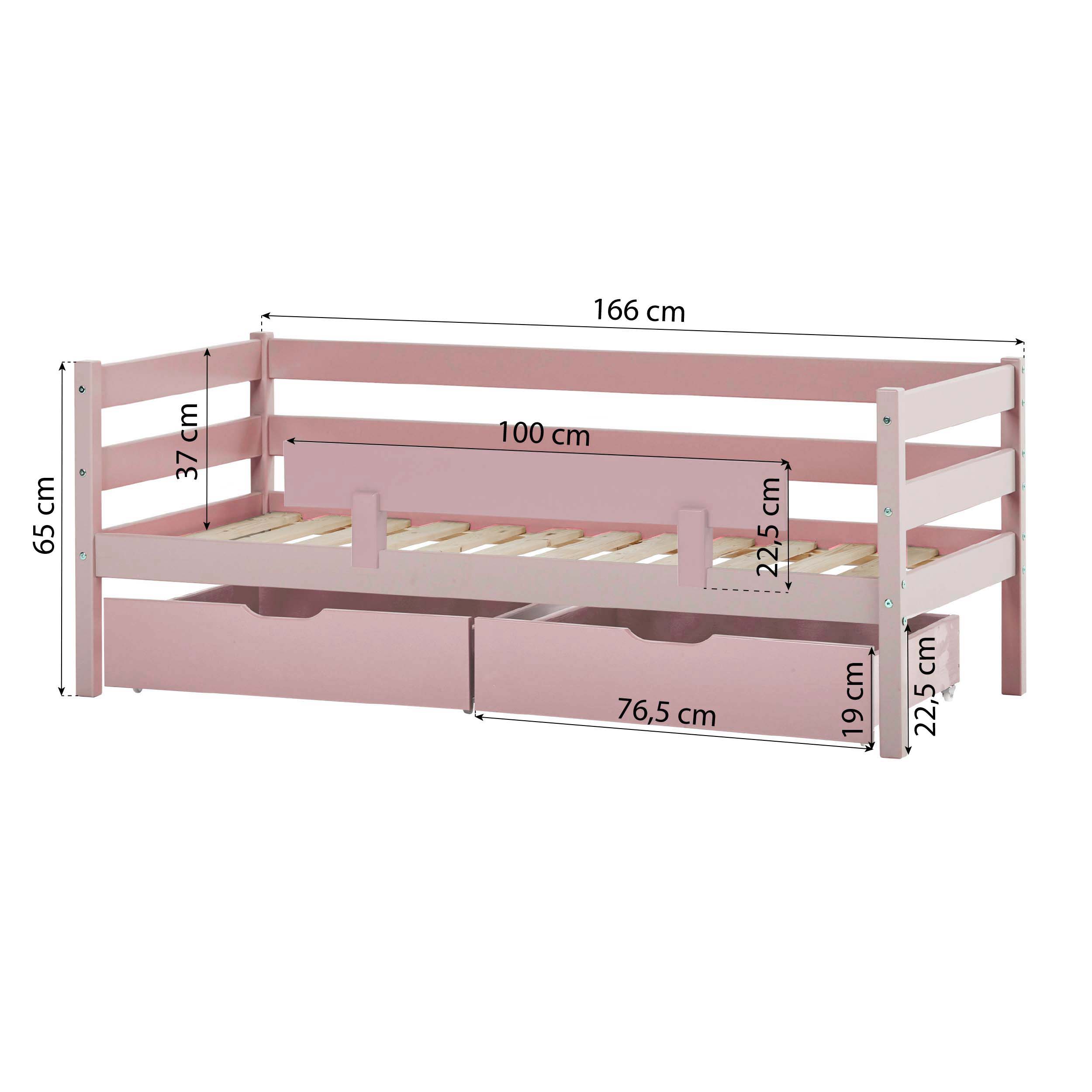 Hoppekids ECO Comfort Juniorseng 70x160 inkl. Skuffer og Sengehest