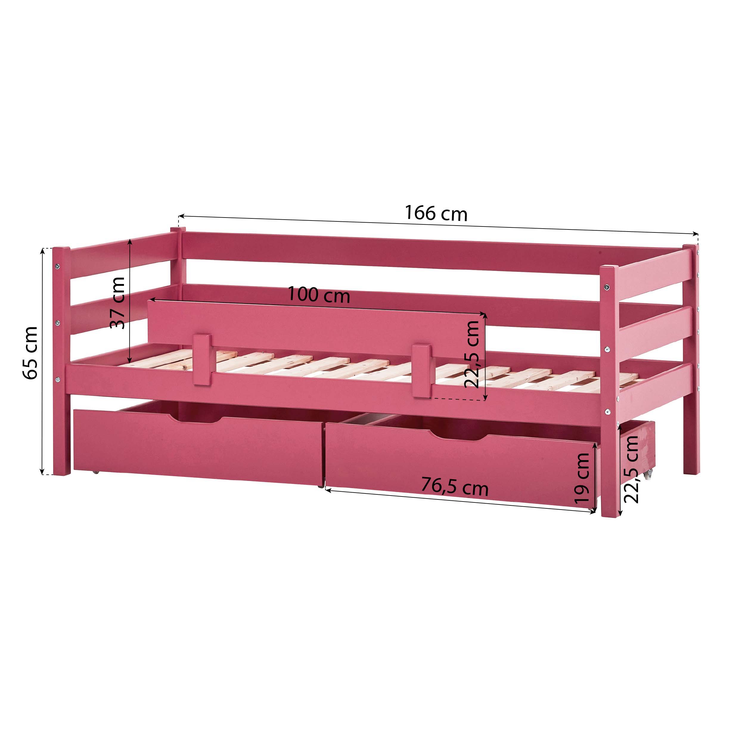 Hoppekids ECO Comfort Juniorseng 70x160 inkl. Skuffer og Sengehest