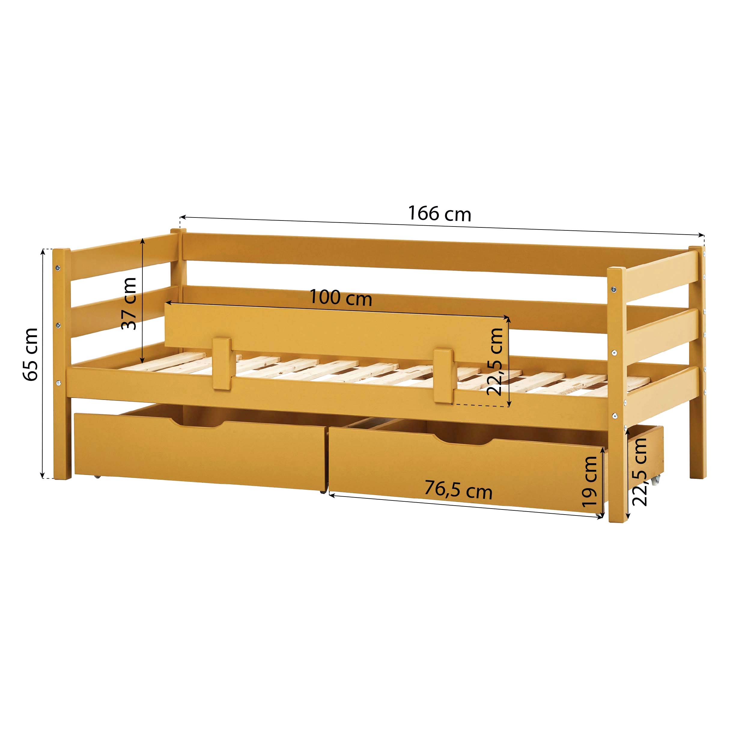 Hoppekids ECO Comfort Juniorseng 70x160 inkl. Skuffer og Sengehest