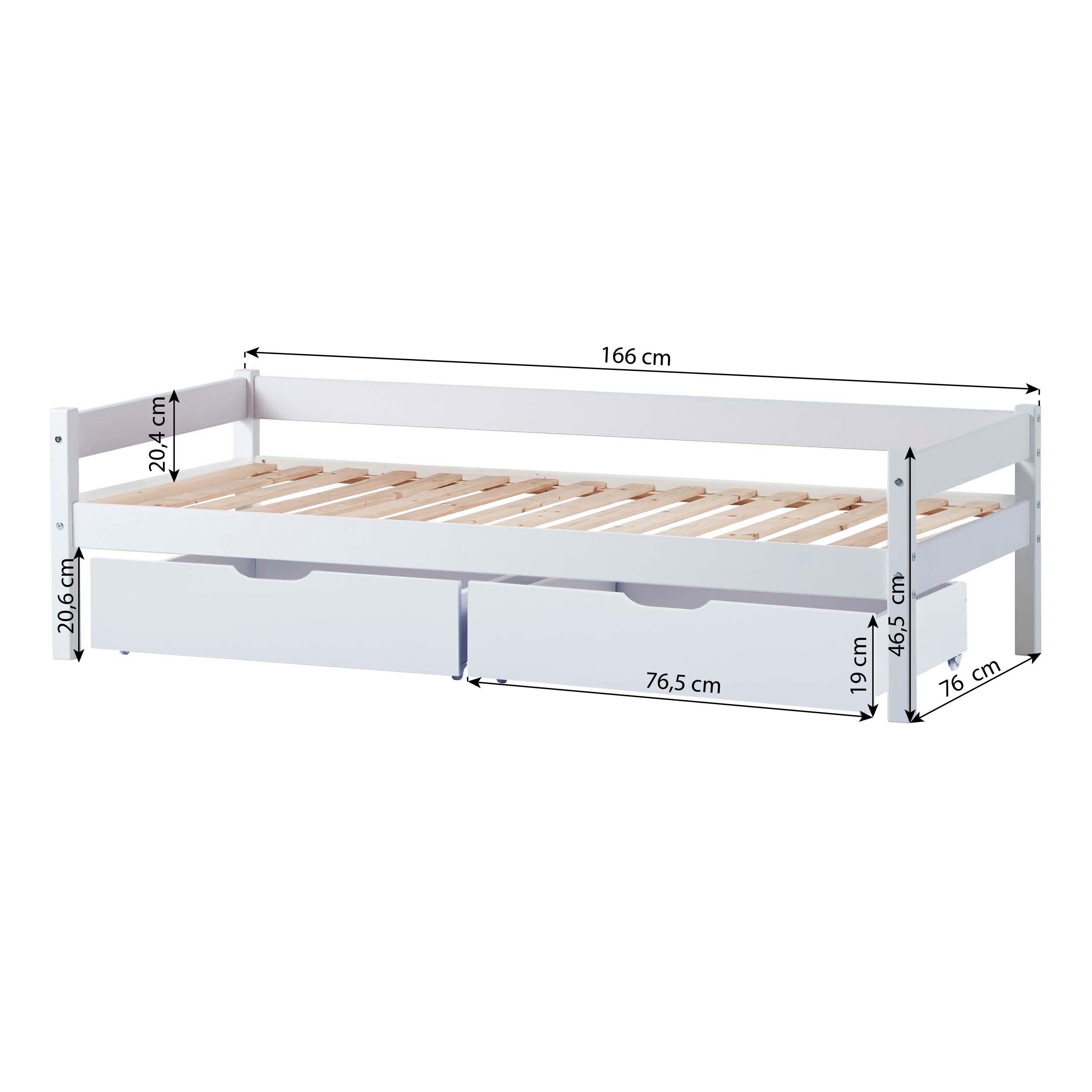 Bettpaket: Juniorbett 70x160 cm mit Schubladen, Lavendel