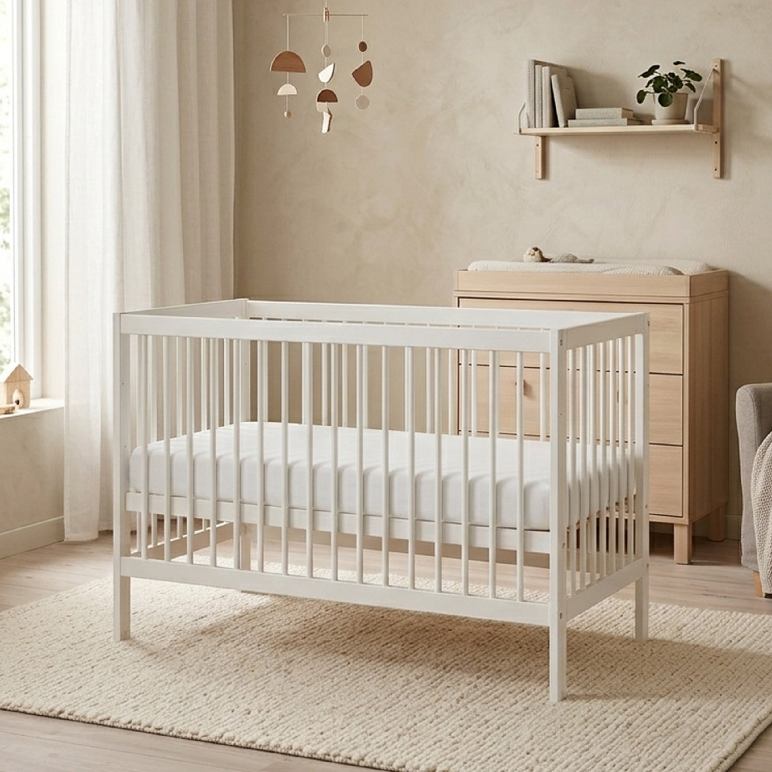 IDA-MARIE baby bed with Flax mattress, 60x120