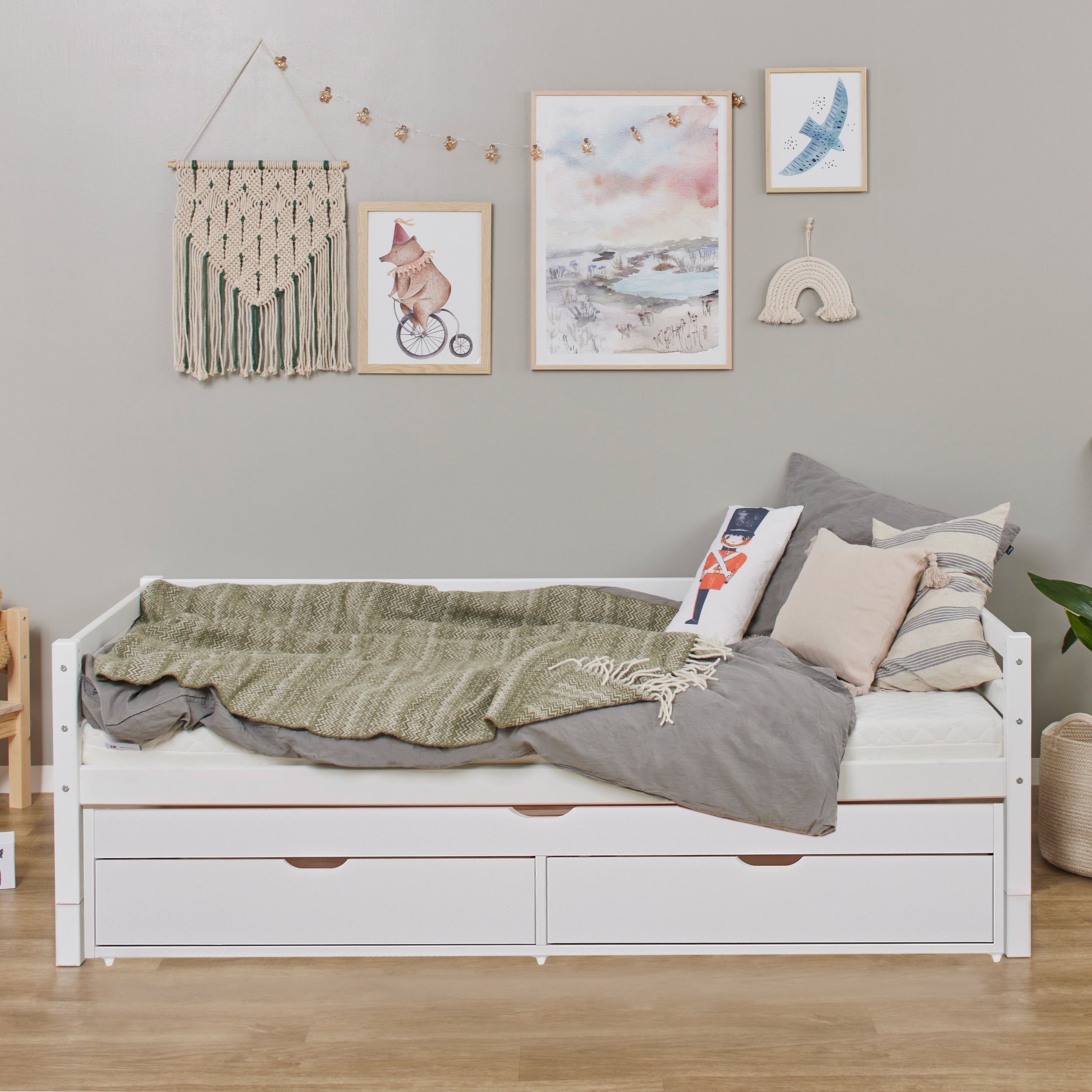 Hoppekids ECO Dream Letto singolo 90x200 con letto estraibile e cassetti