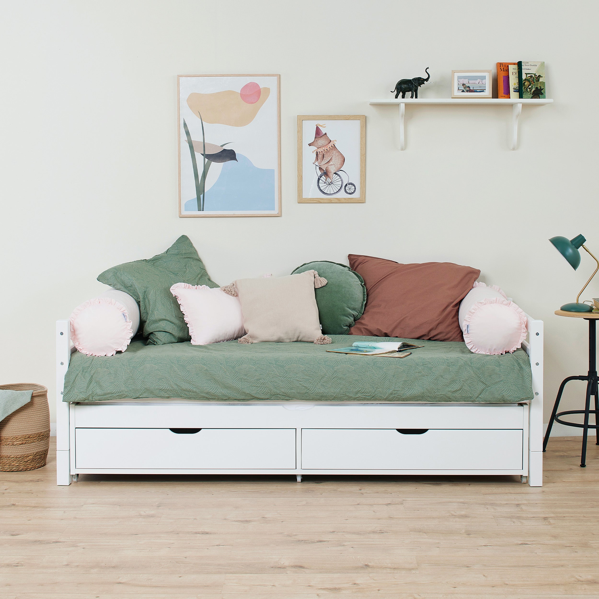 Hoppekids ECO Dream Enkeltsäng 90x200 med utdragssäng och lådor