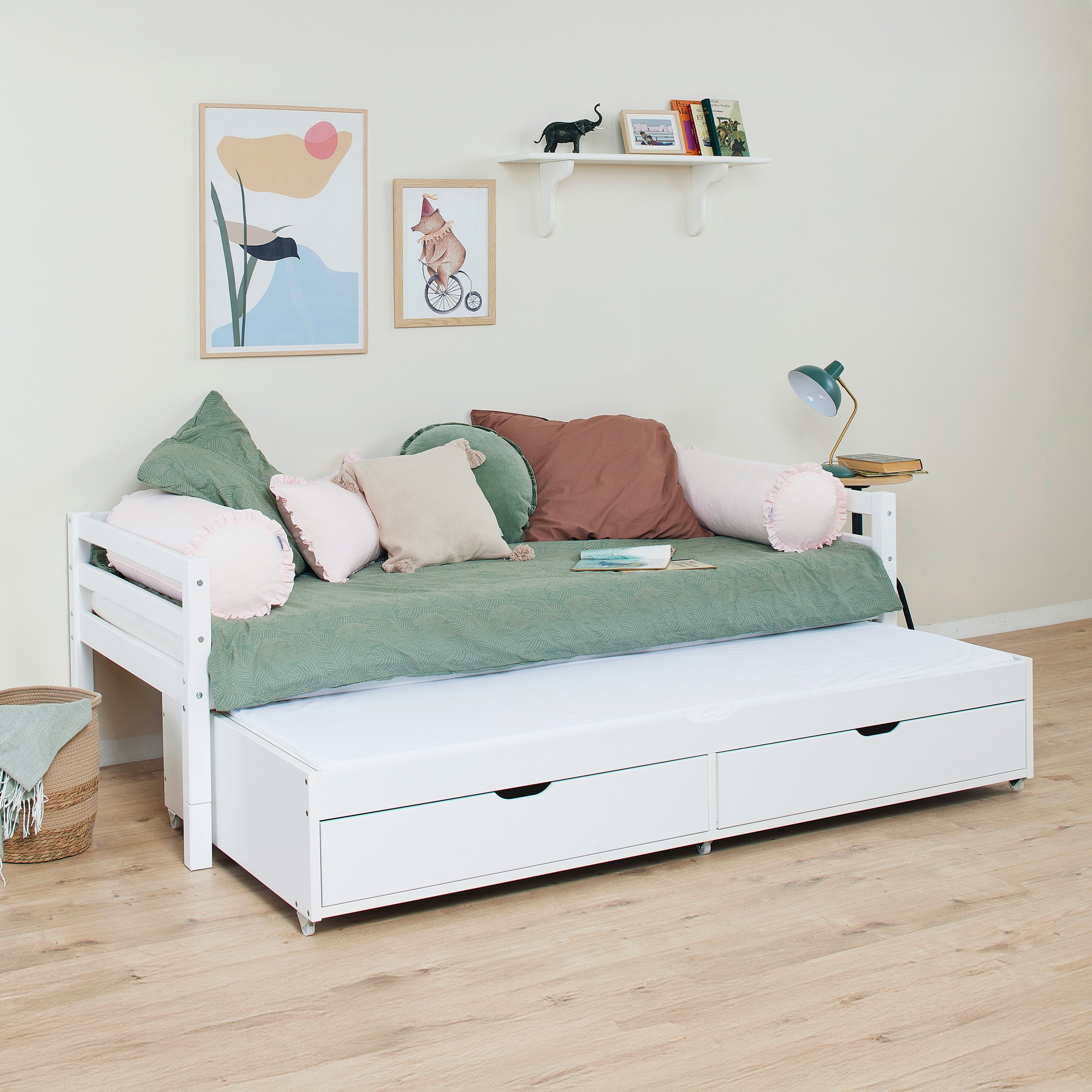 Hoppekids ECO Dream Cama individual 90x200 con cama extraíble y cajones