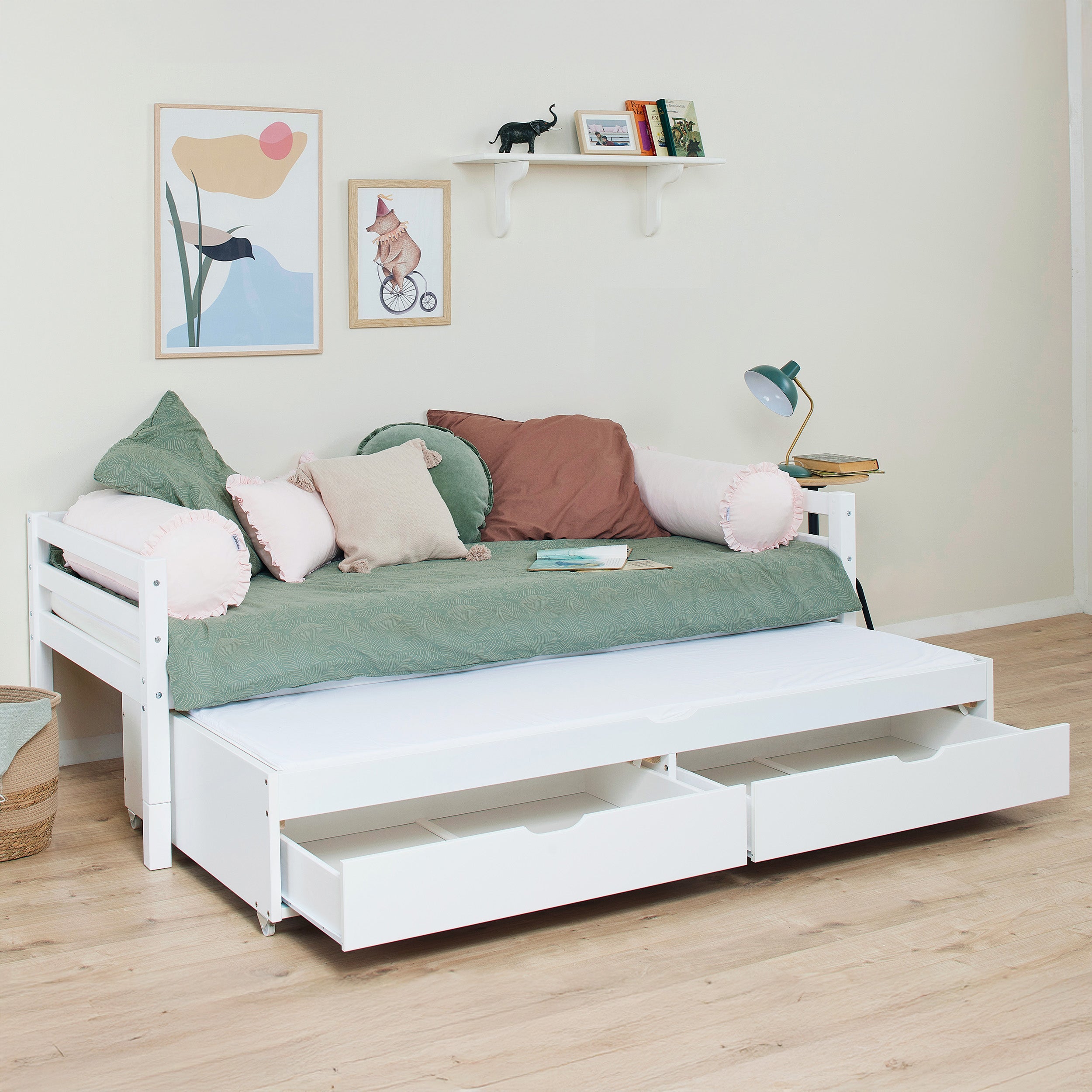 Hoppekids ECO Dream Cama individual 90x200 con cama extraíble y cajones